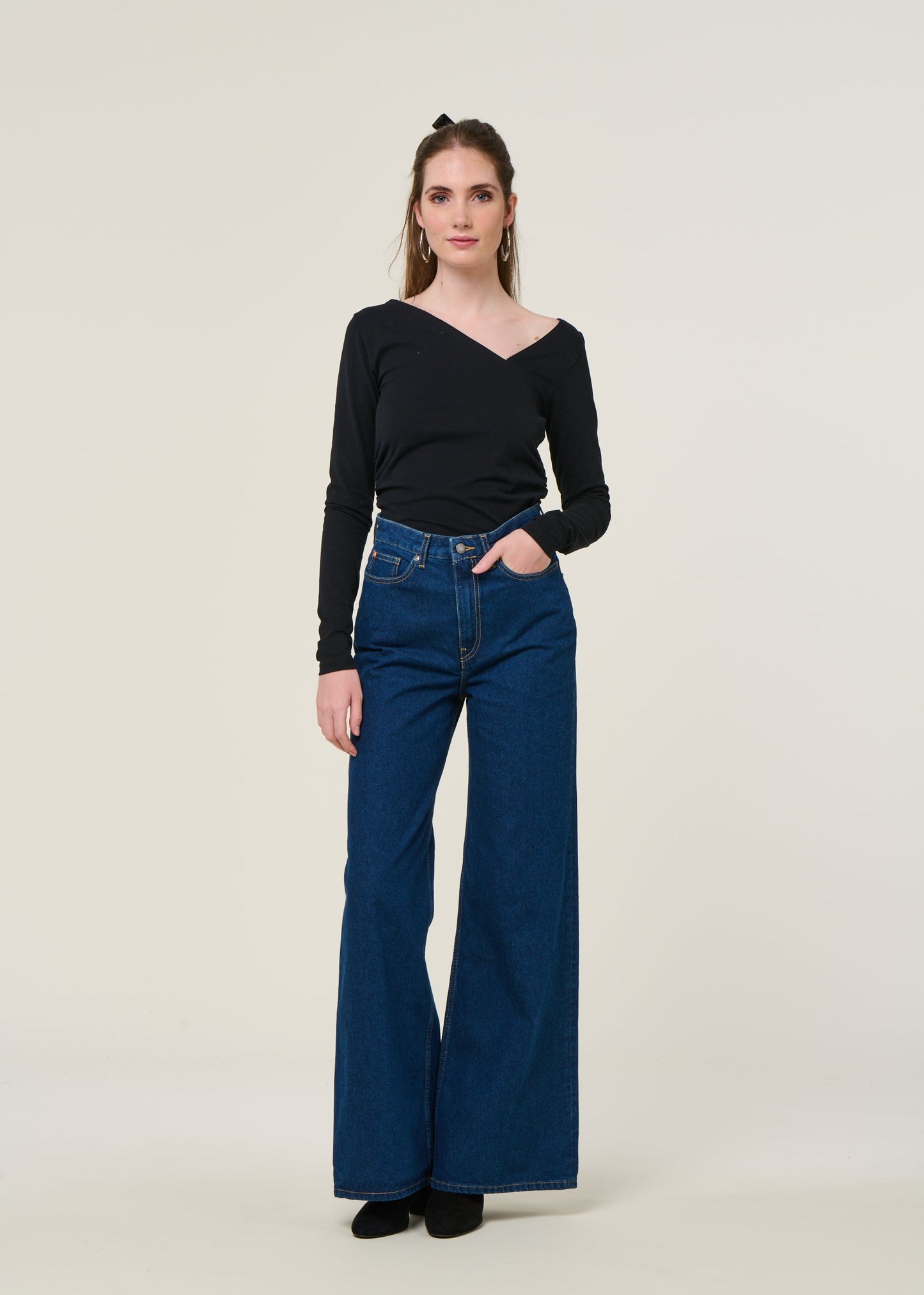 T-shirt manches longues en coton bio | noir "casma - black"