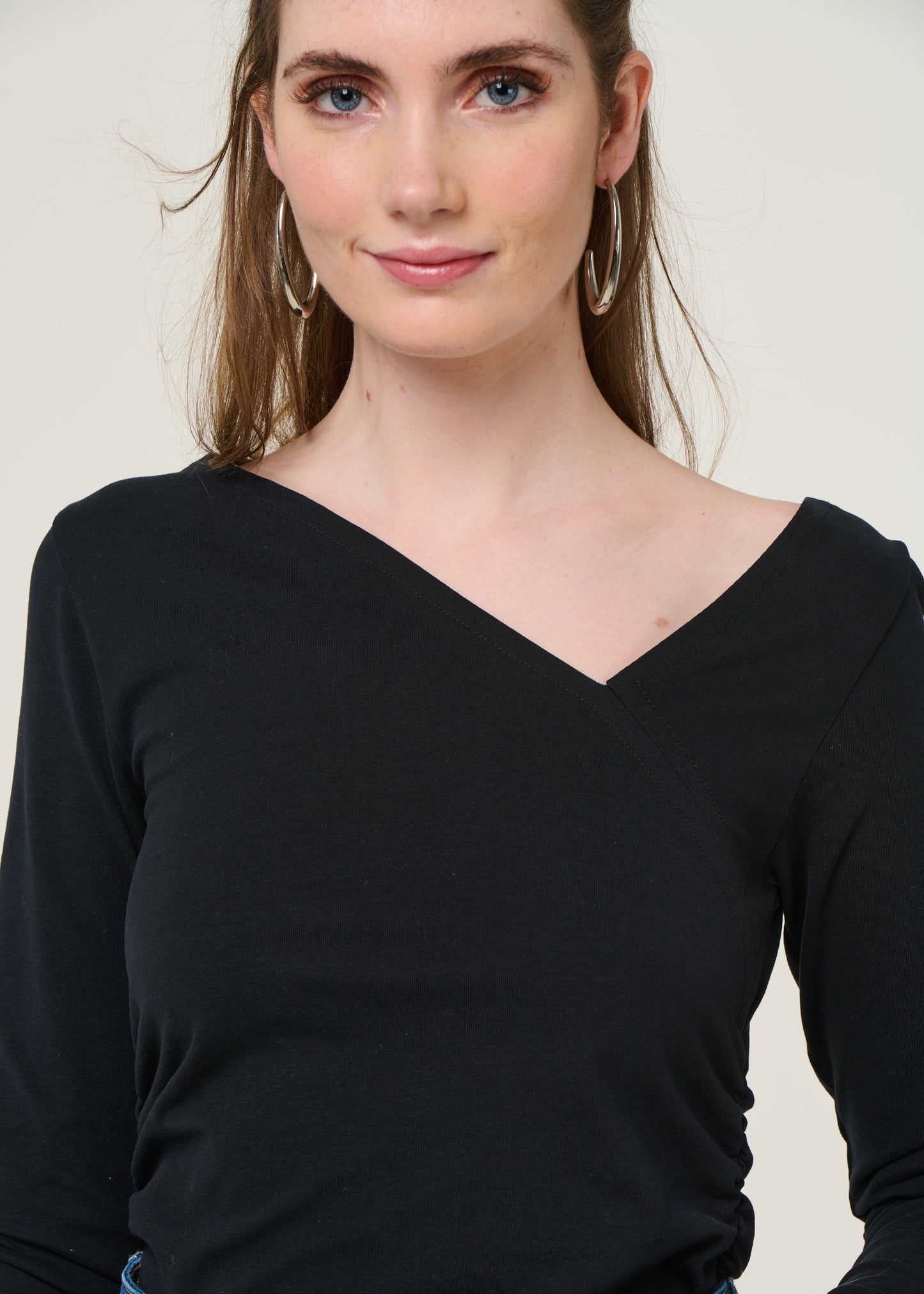 T-shirt manches longues en coton bio | noir "casma - black"