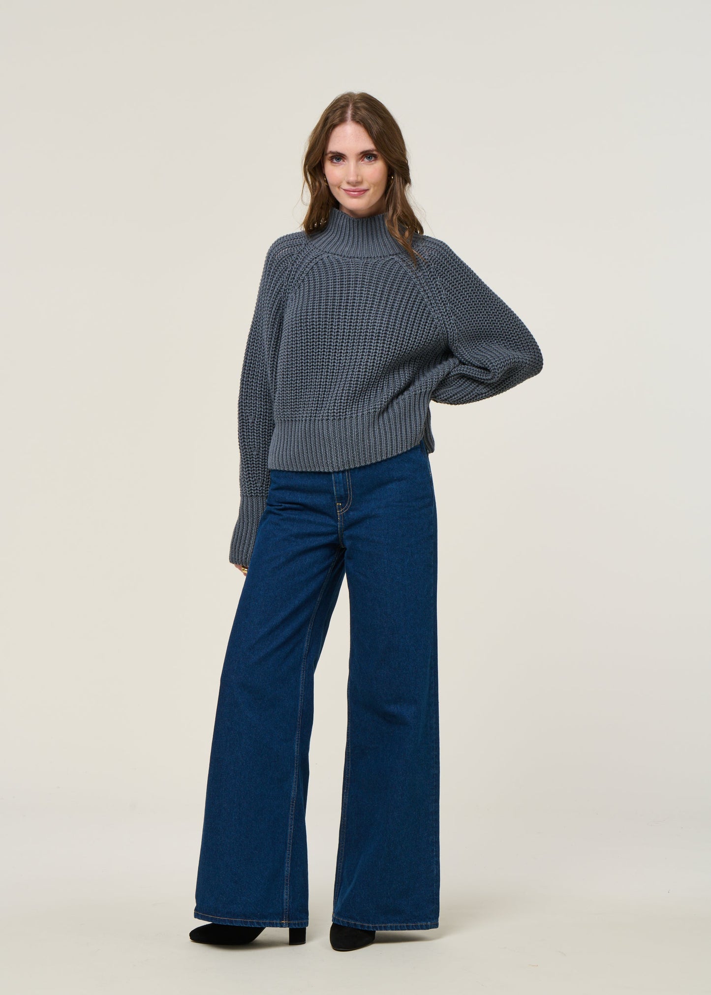 Pull maille en coton bio | gris "ola - turbulence"