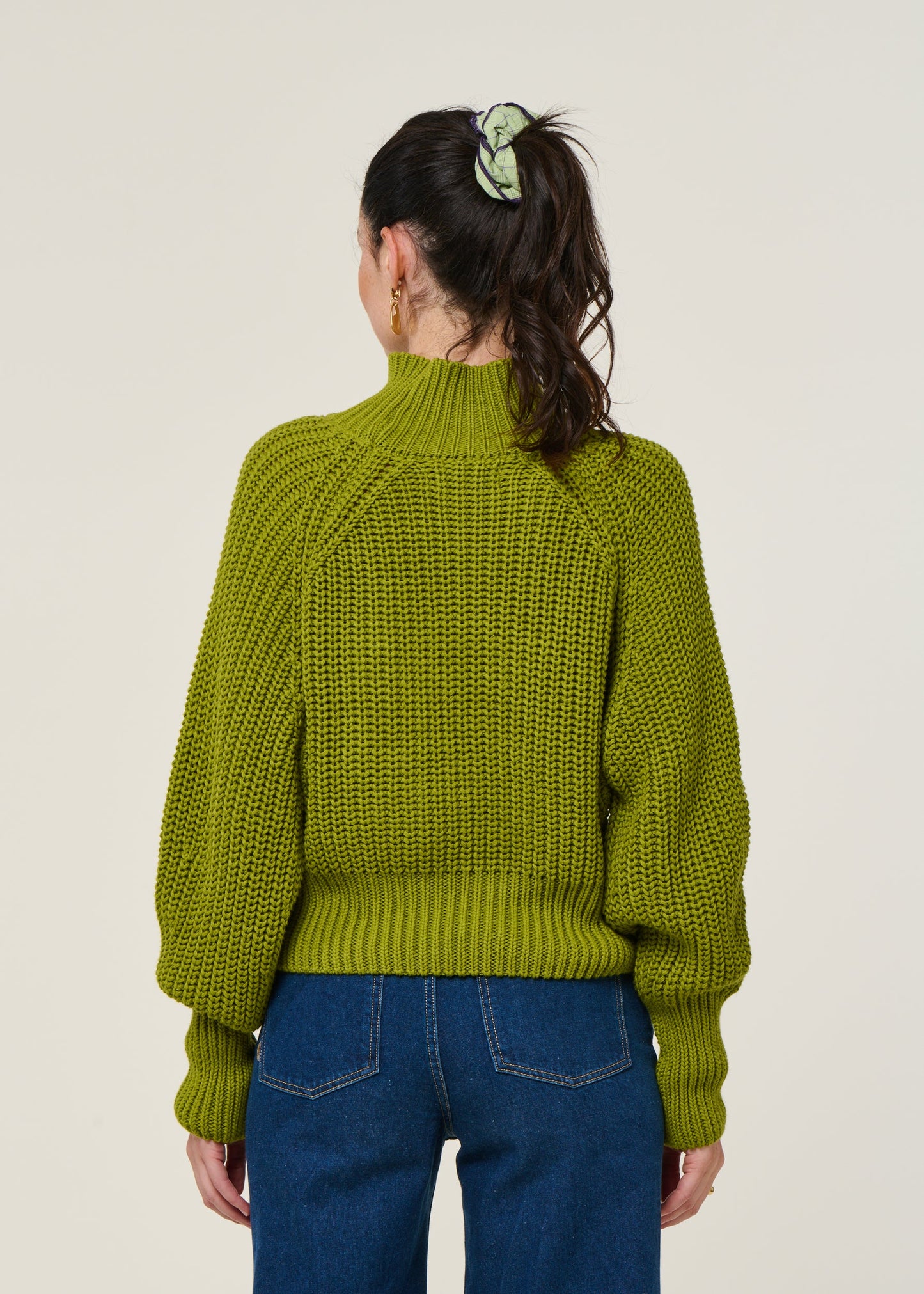 Pull maille en coton bio | vert "ola - mossy pear"