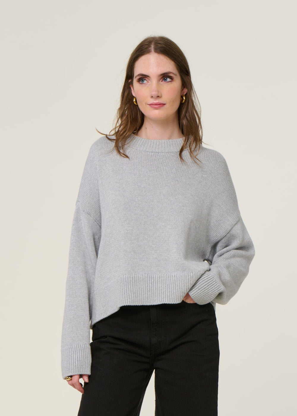 Pull en coton bio | gris "yagmur - light grey"