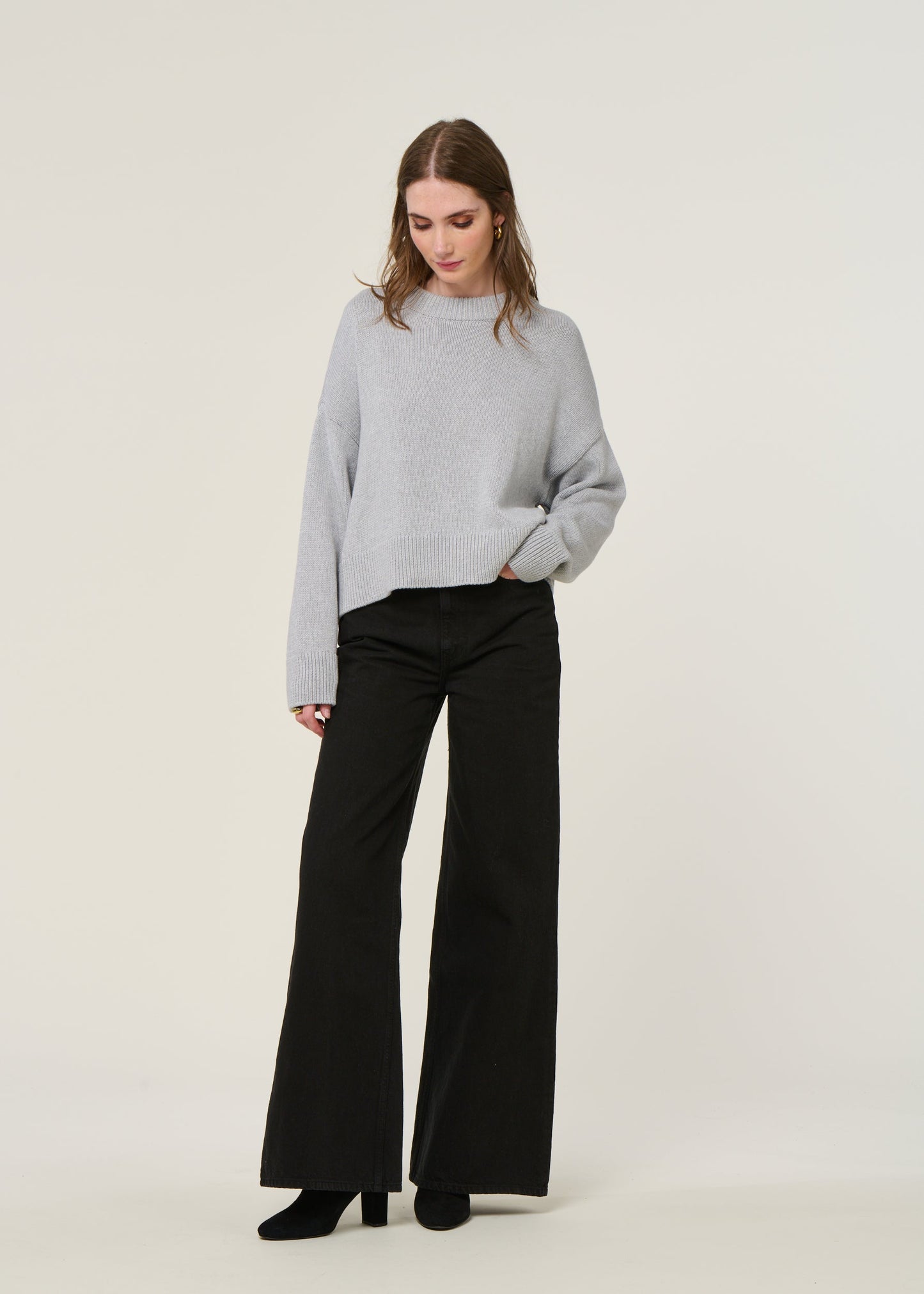 Pull en coton bio | gris "yagmur - light grey"