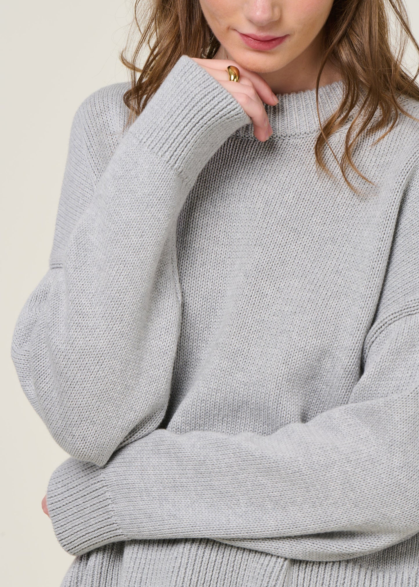 Pull en coton bio | gris "yagmur - light grey"