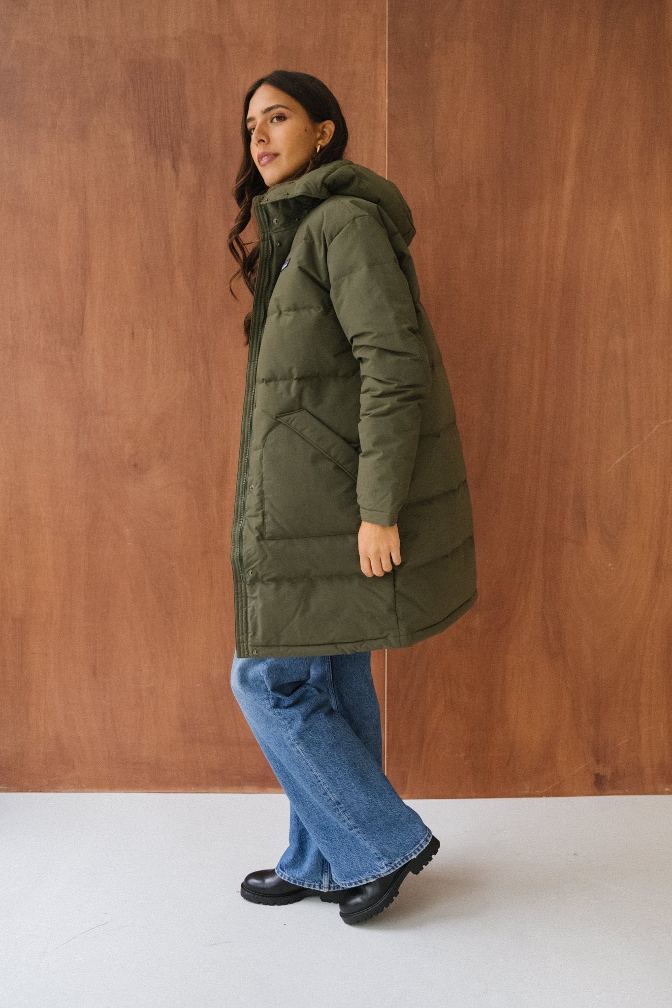 Parka en matières recyclées | kaki "downdrift parka - bsng"