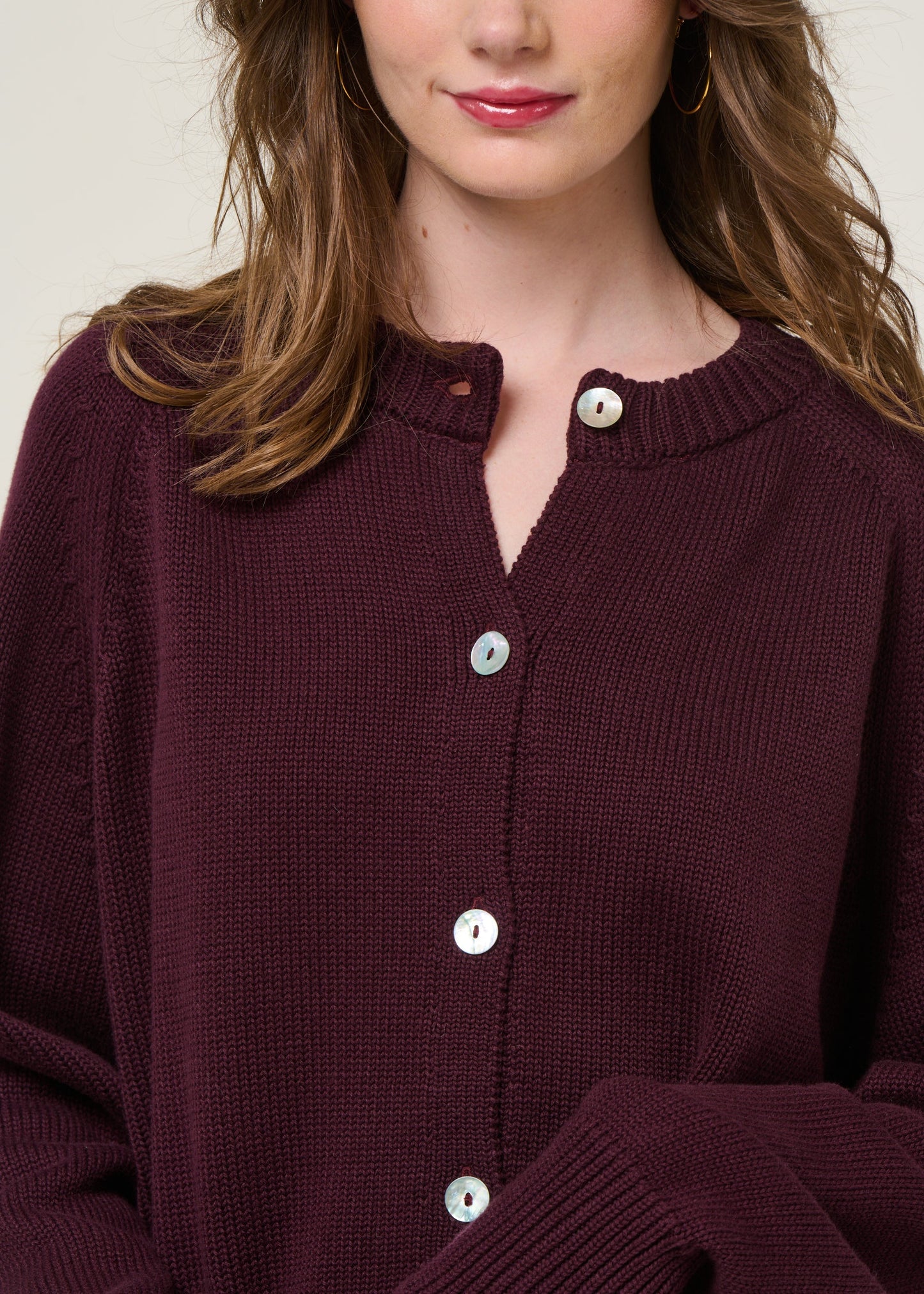 Gilet en coton bio | aubergine "sivia - cherry lacquer"