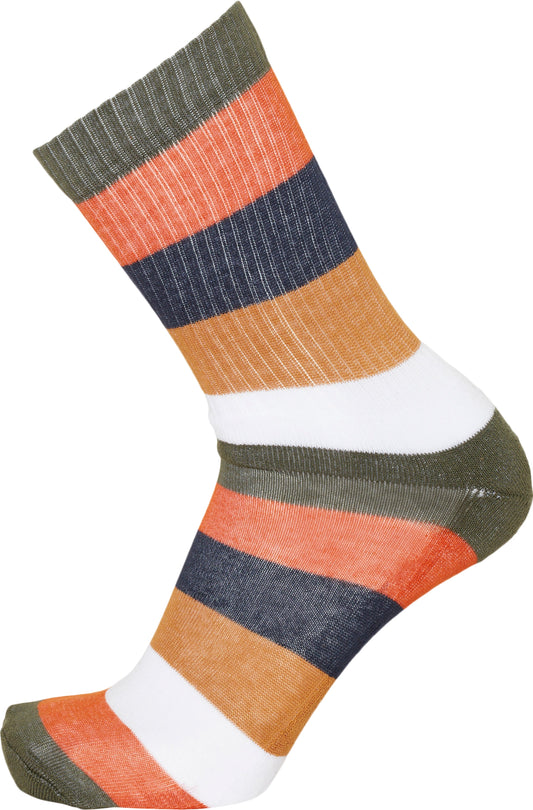 Pack 2 paires de chaussettes hautes rayées en coton bio - LINDEN