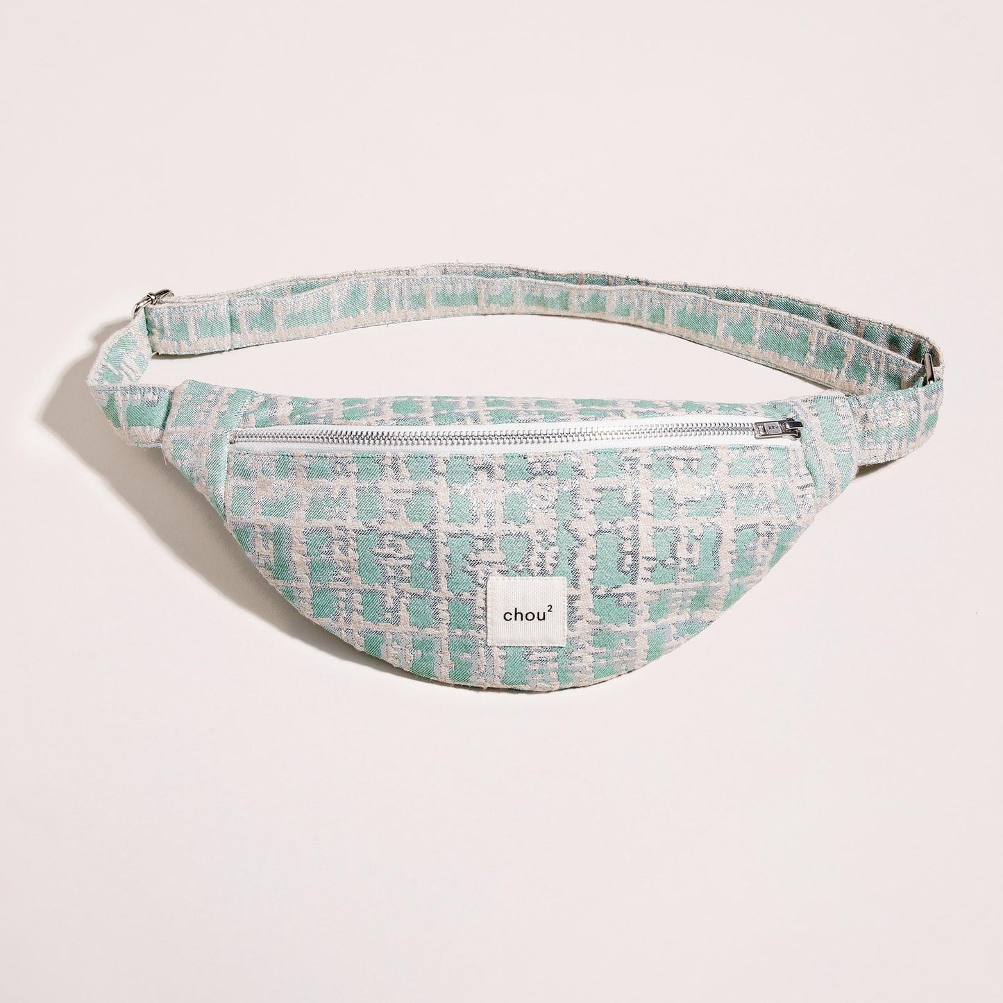 Banane made in france en coton upcyclé | "irisée verte/ beige""