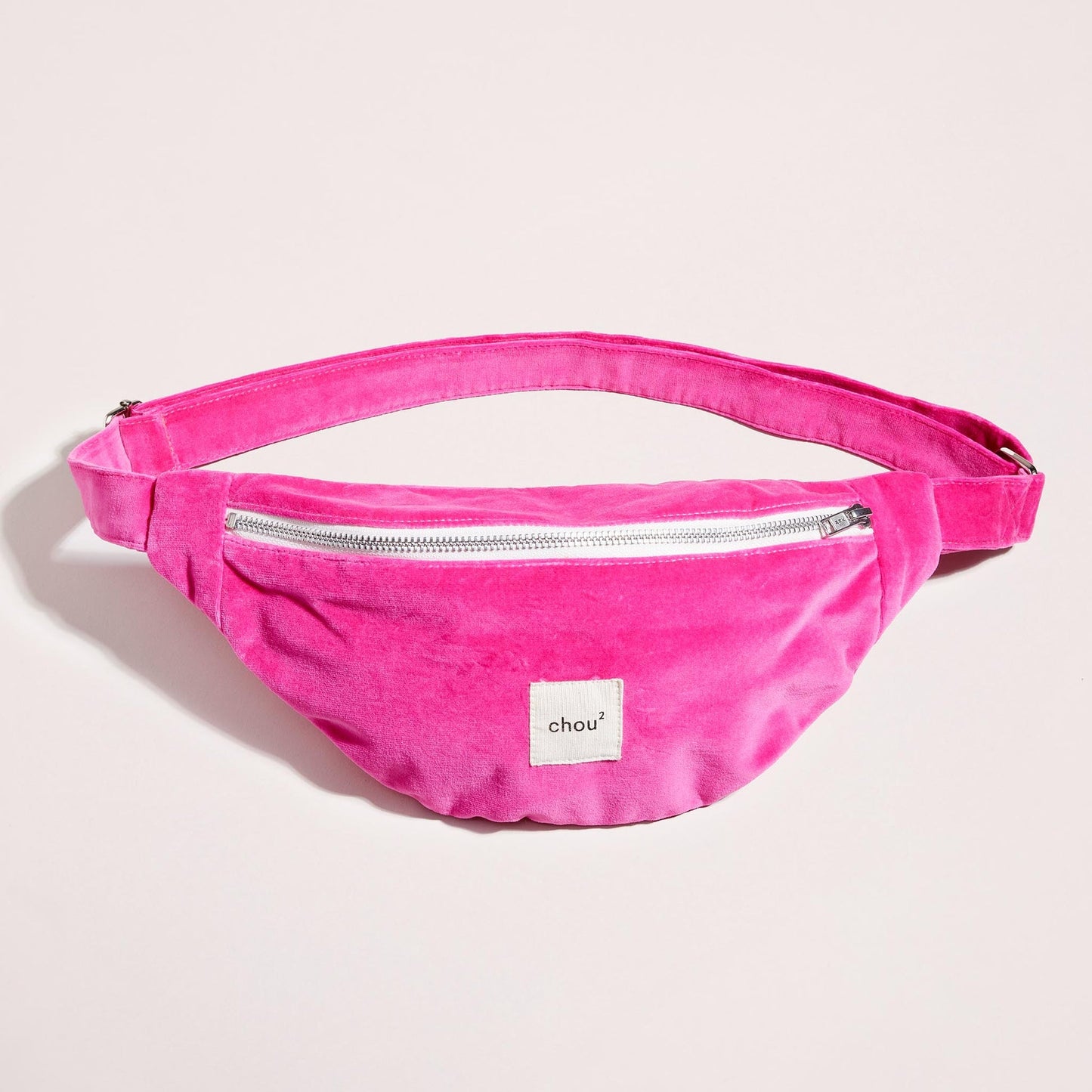 banane made in france en velours upcyclé | rose fuchsia