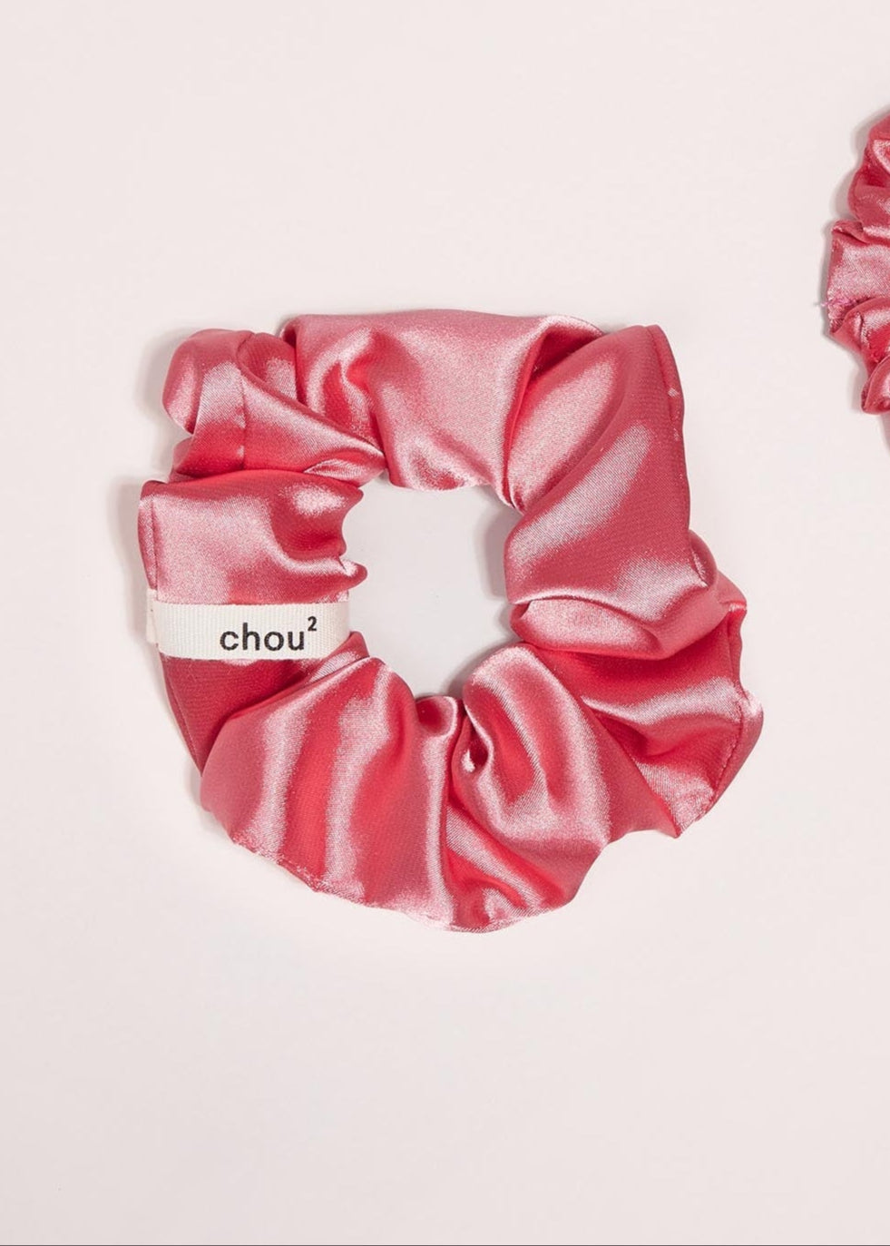 Chouchou en matière upcyclée | satin corail