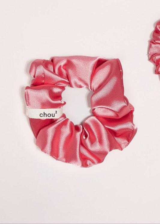 Chouchou en matière upcyclée | satin corail