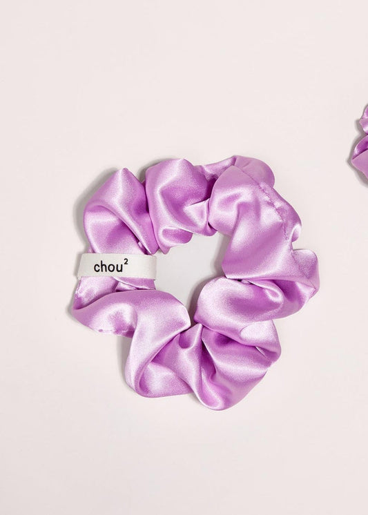 Chouchou en matière upcyclée | satin vieux rose