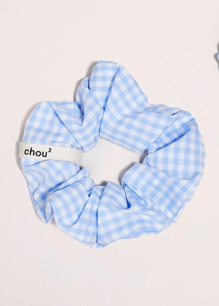Chouchou en matière upcyclée | Vichy bleu "Bleu"