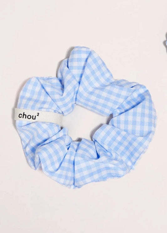 Chouchou en matière upcyclée | Vichy bleu "Bleu"