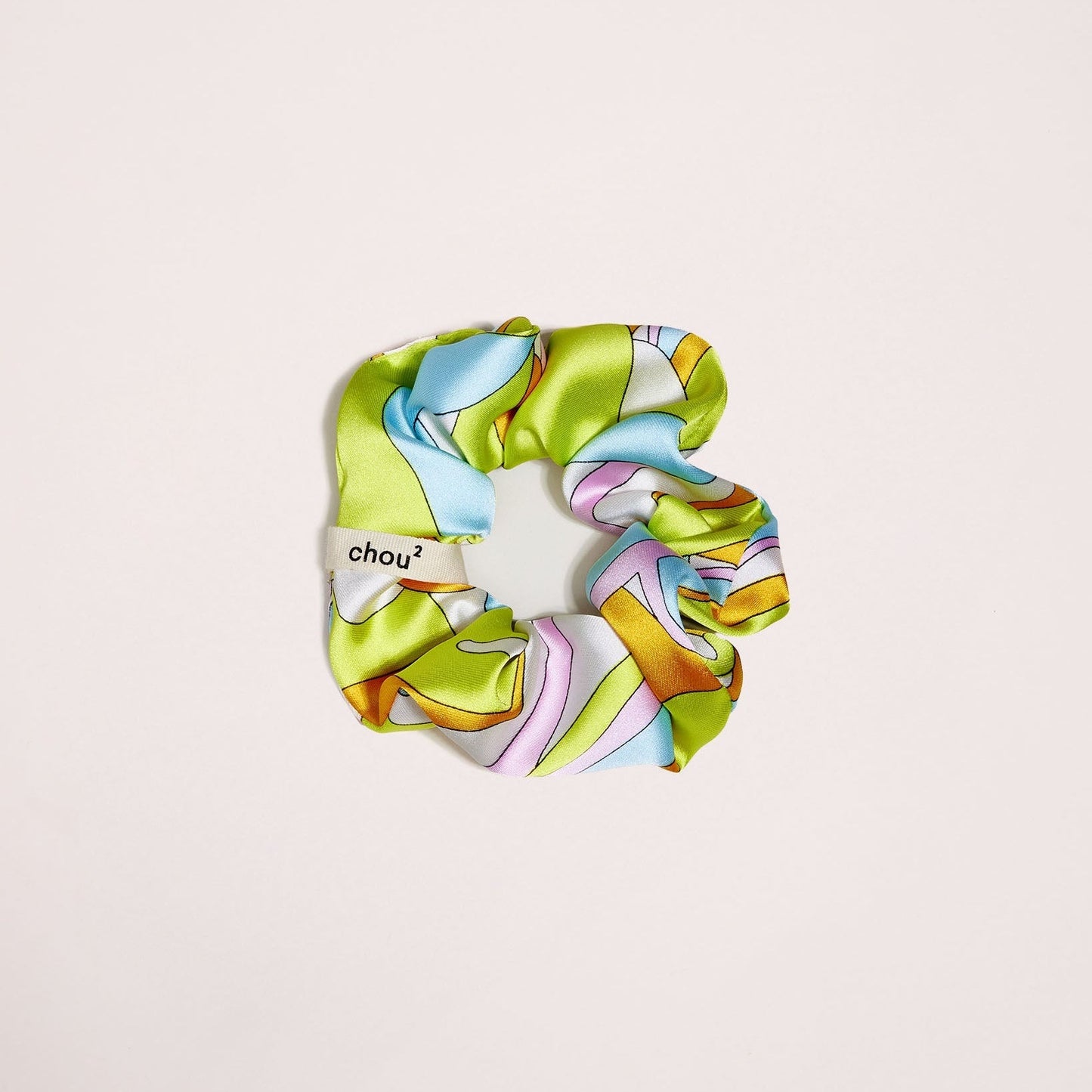Chouchou en matière upcyclée | satin multicolor
