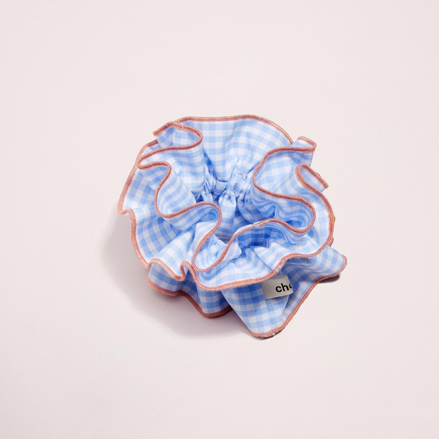 maxi chouchou en matière upcyclée | vichy bleu/ orange