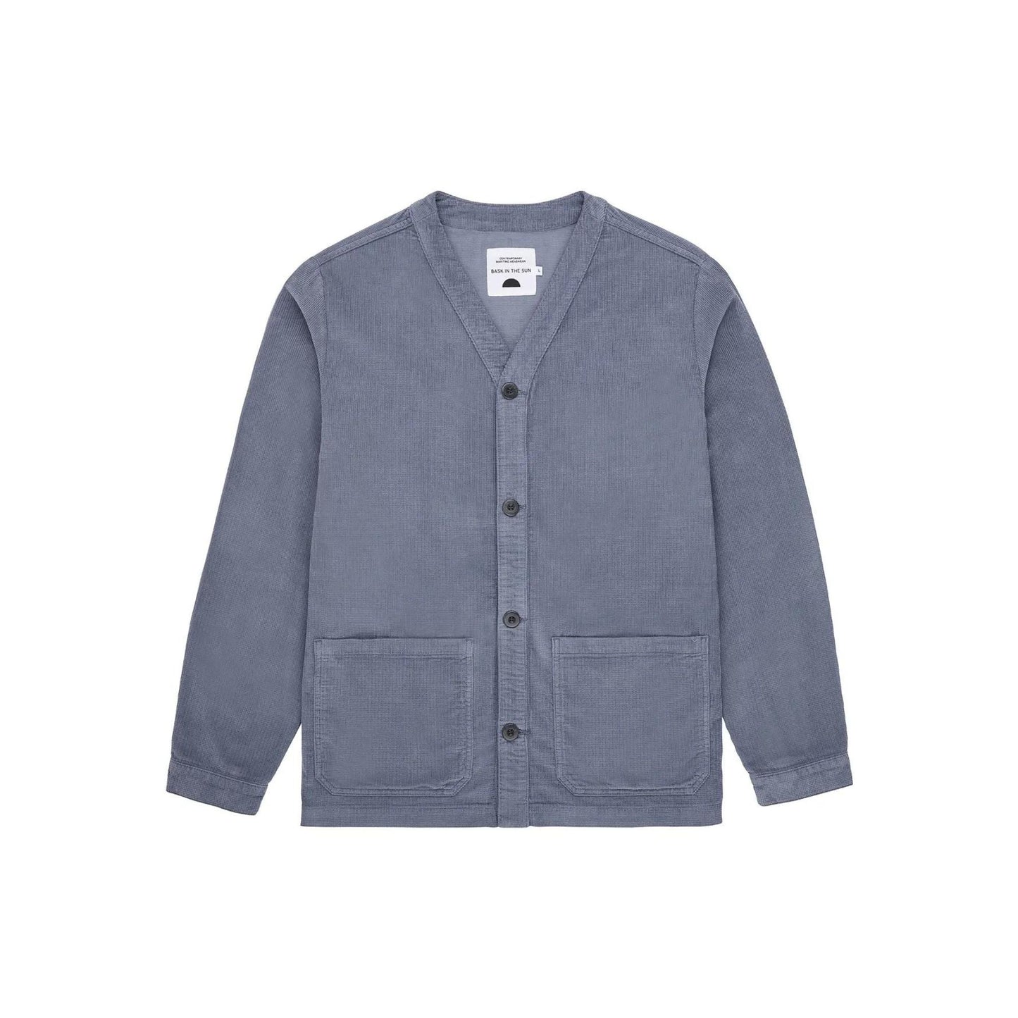 Cardigan épais en coton bio | bleu "storm ekhi jacket"