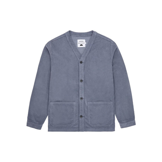 Cardigan épais en coton bio | bleu "storm ekhi jacket"