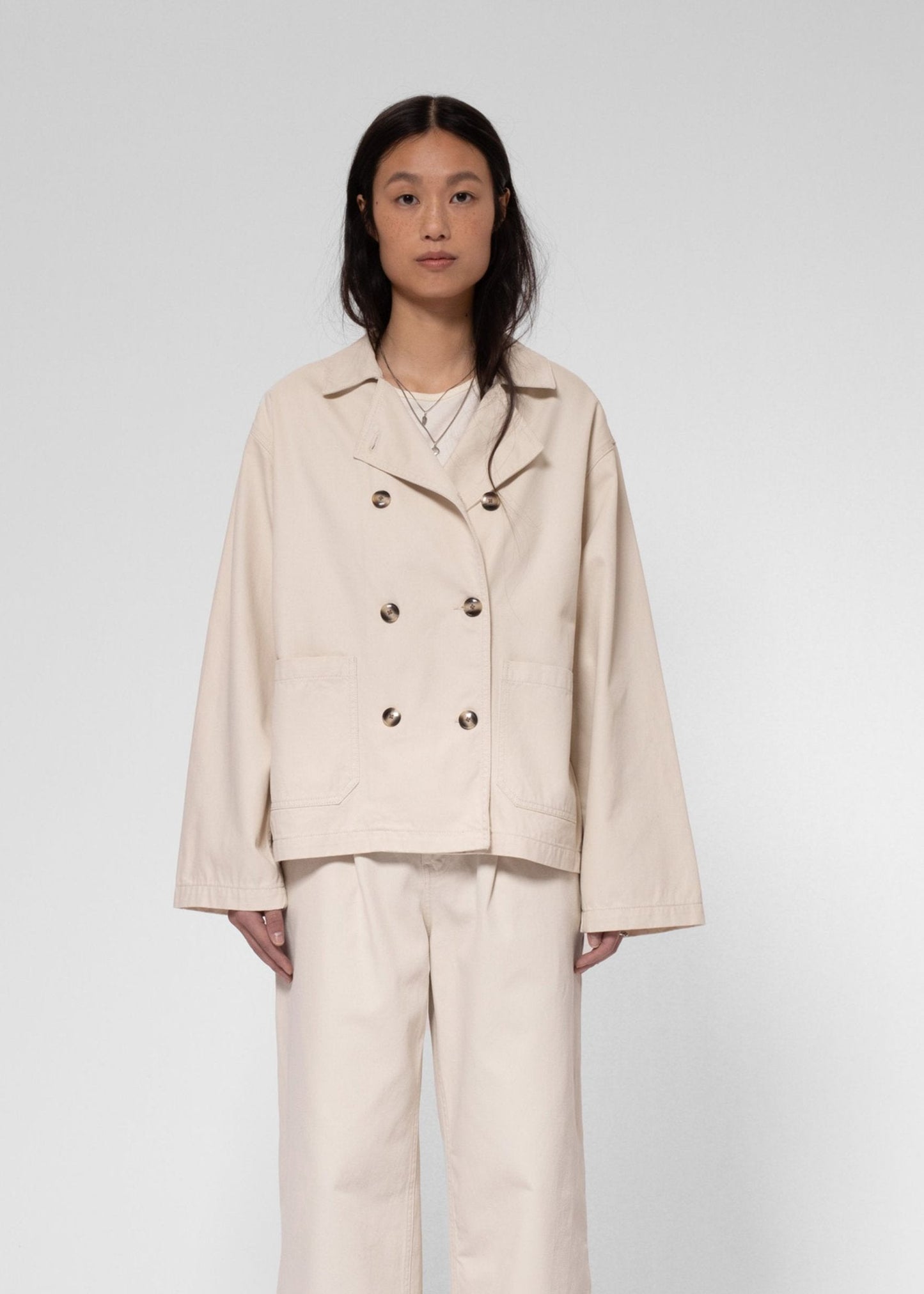Veste workwear en coton bio | écru "bibbi workwear sailor jacket ecru"
