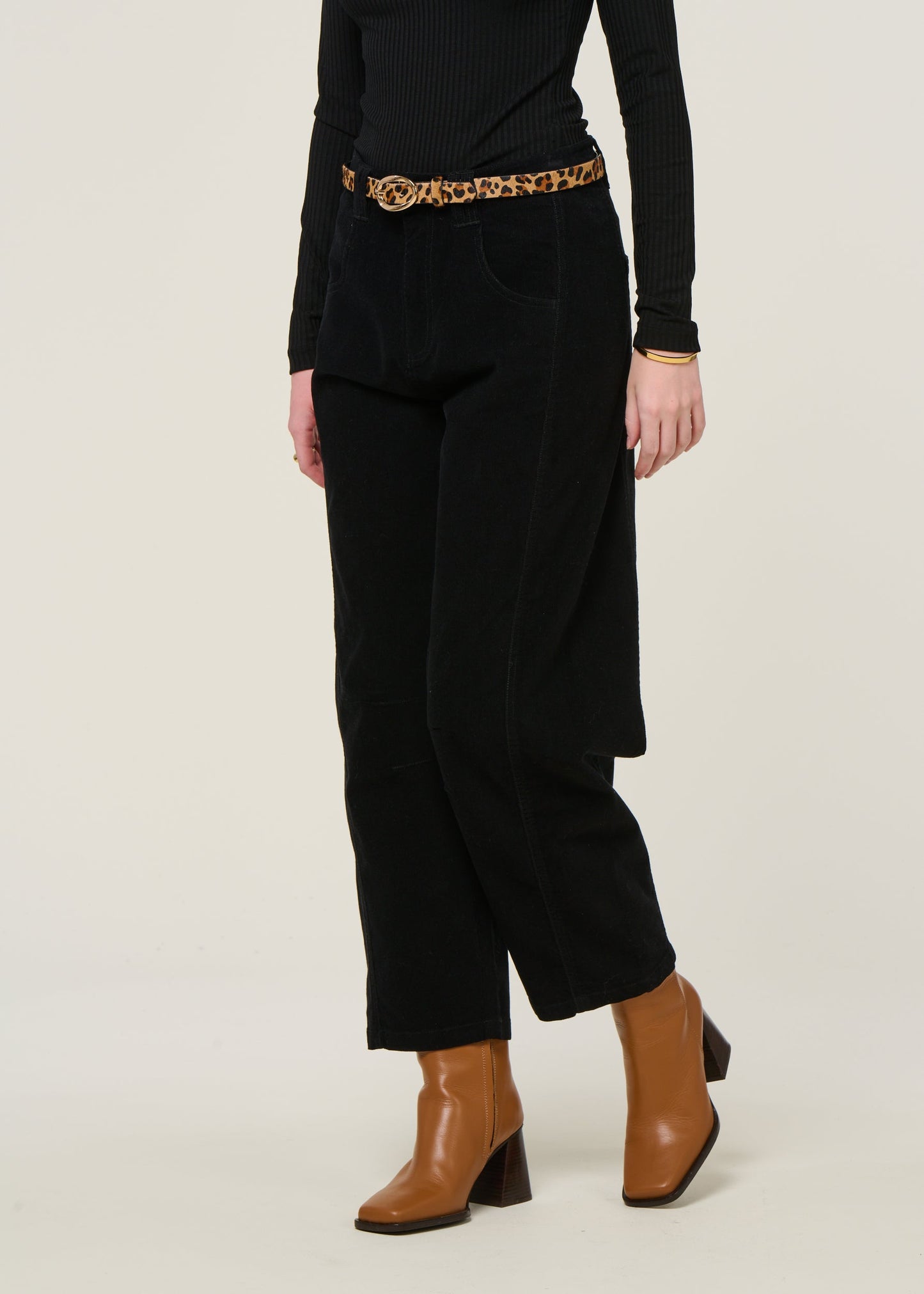 Pantalon ballon velours en coton bio | noir "narkue"