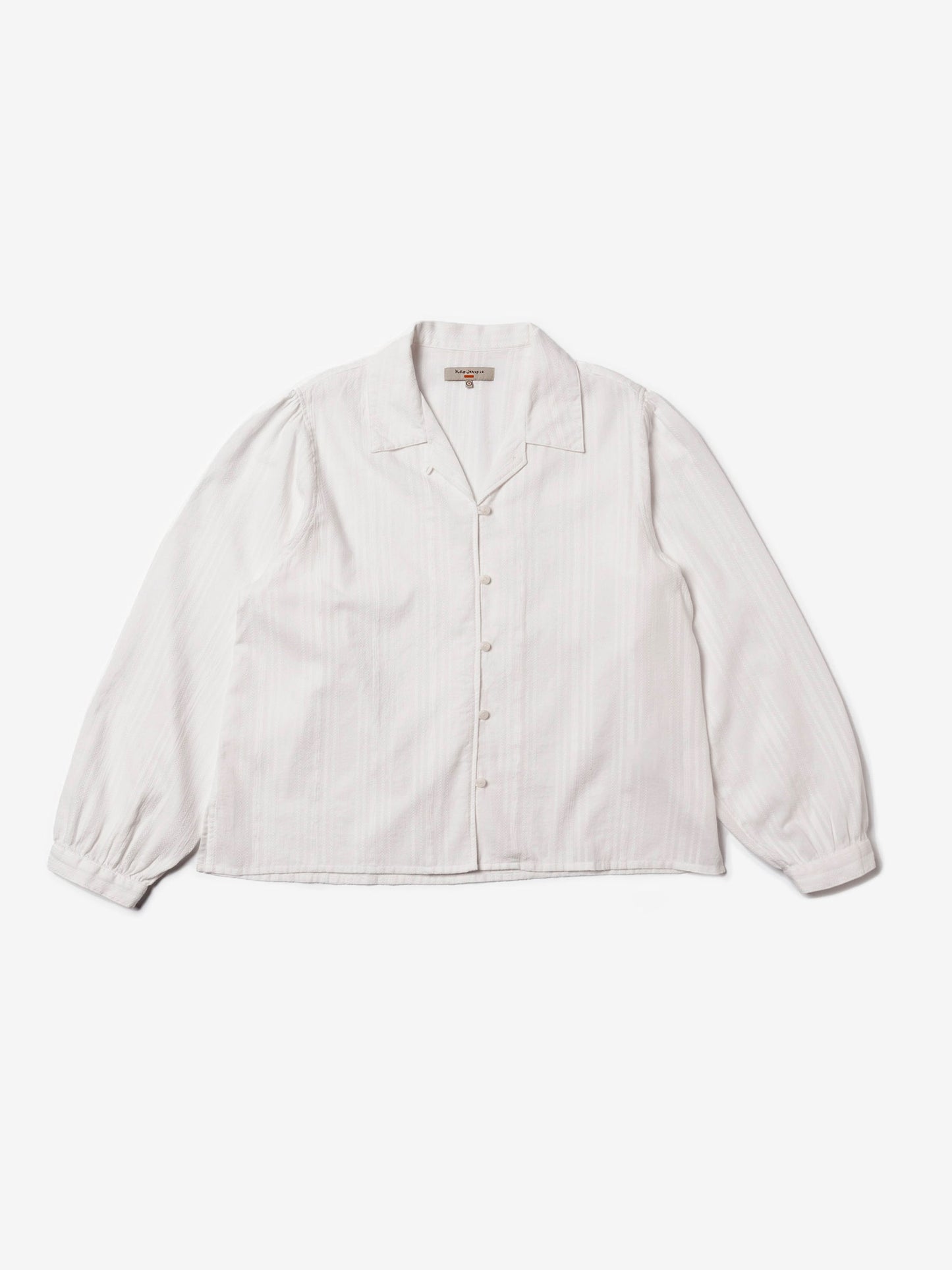 Chemise en coton bio | blanc "edith striped dobby blouse offwhite"