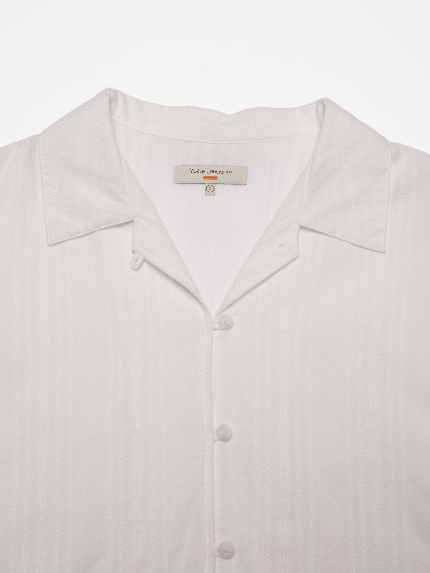 Chemise en coton bio | blanc "edith striped dobby blouse offwhite"
