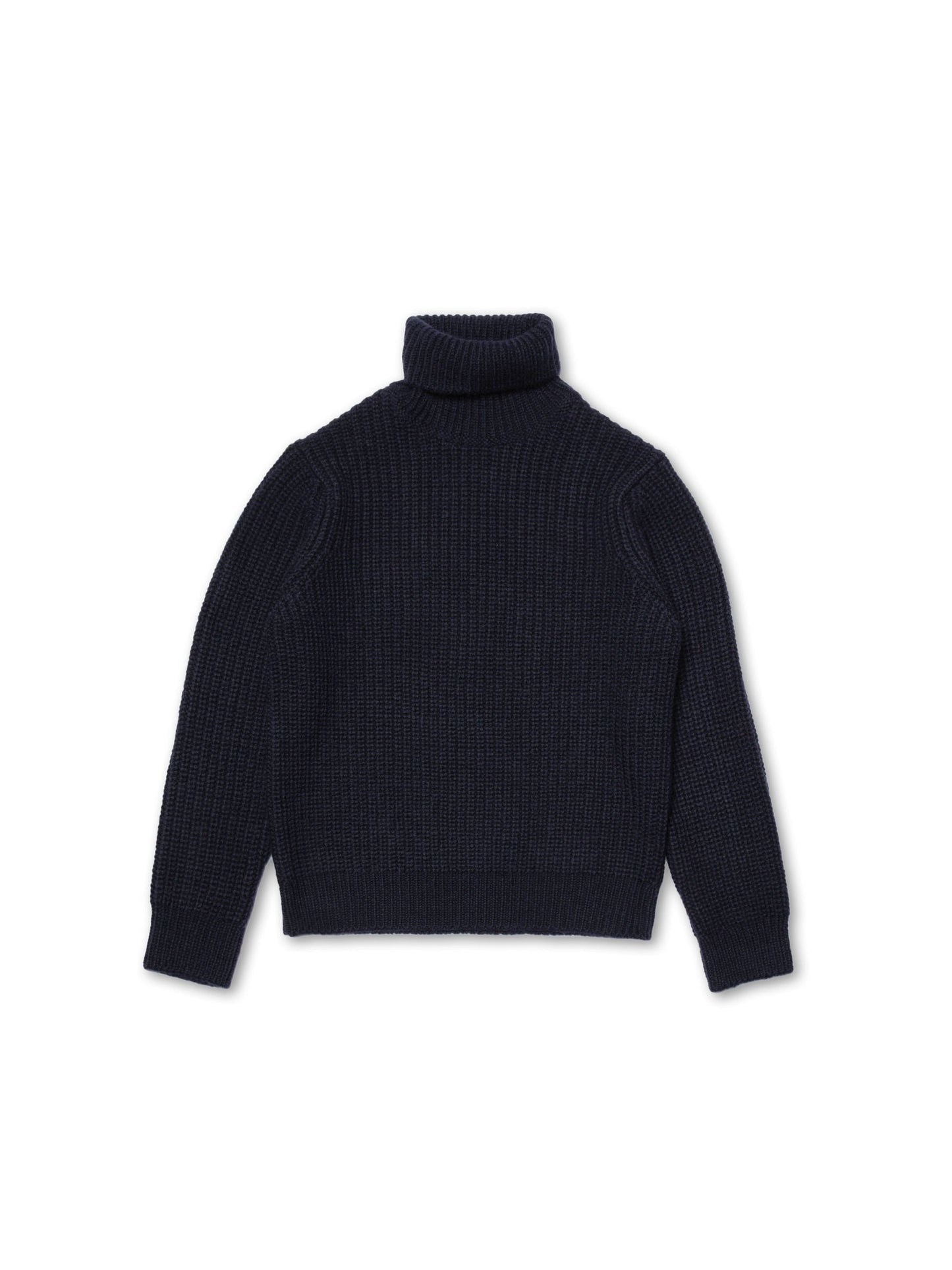 Pull col roulé en laine bio | marine "august chunky rollneck knit navy"