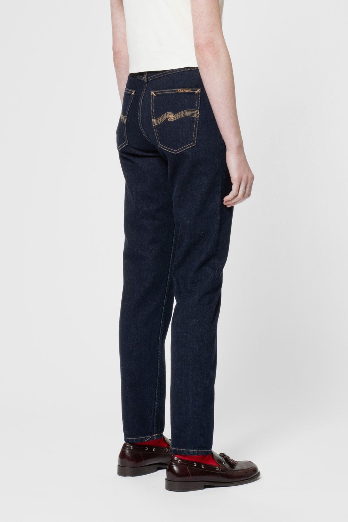Jean mom en coton bio | brut "breezy britt indigo rinse"