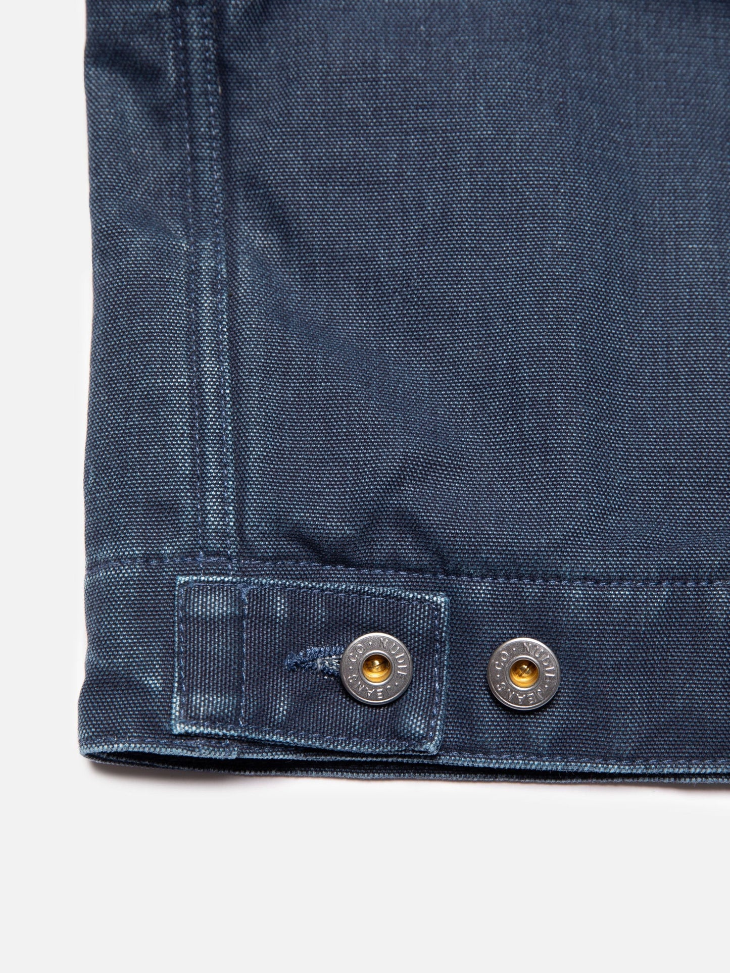 Veste en coton bio | denim bleu "blake zip jacket canvas - blue"