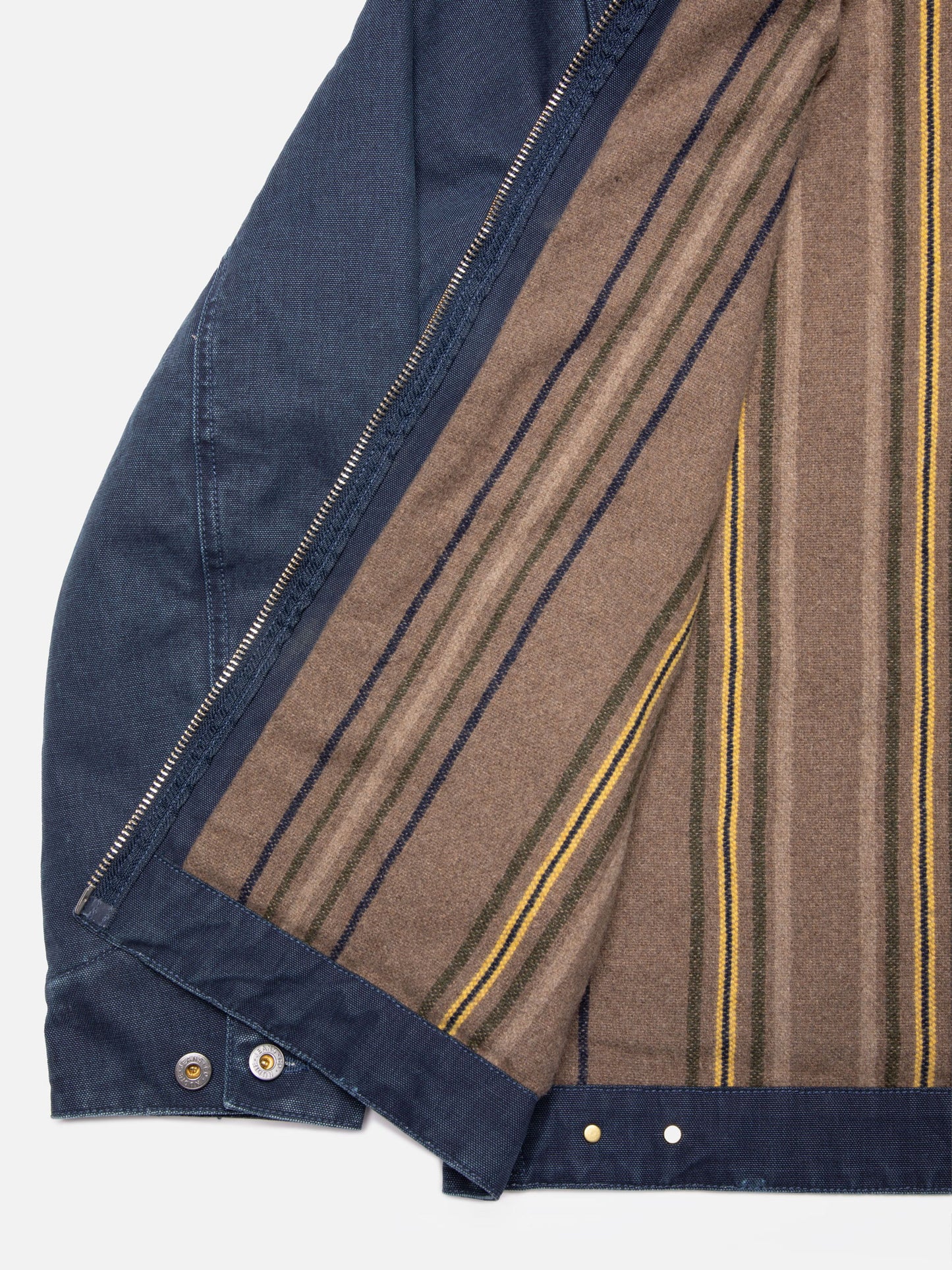 Veste en coton bio | denim bleu "blake zip jacket canvas - blue"