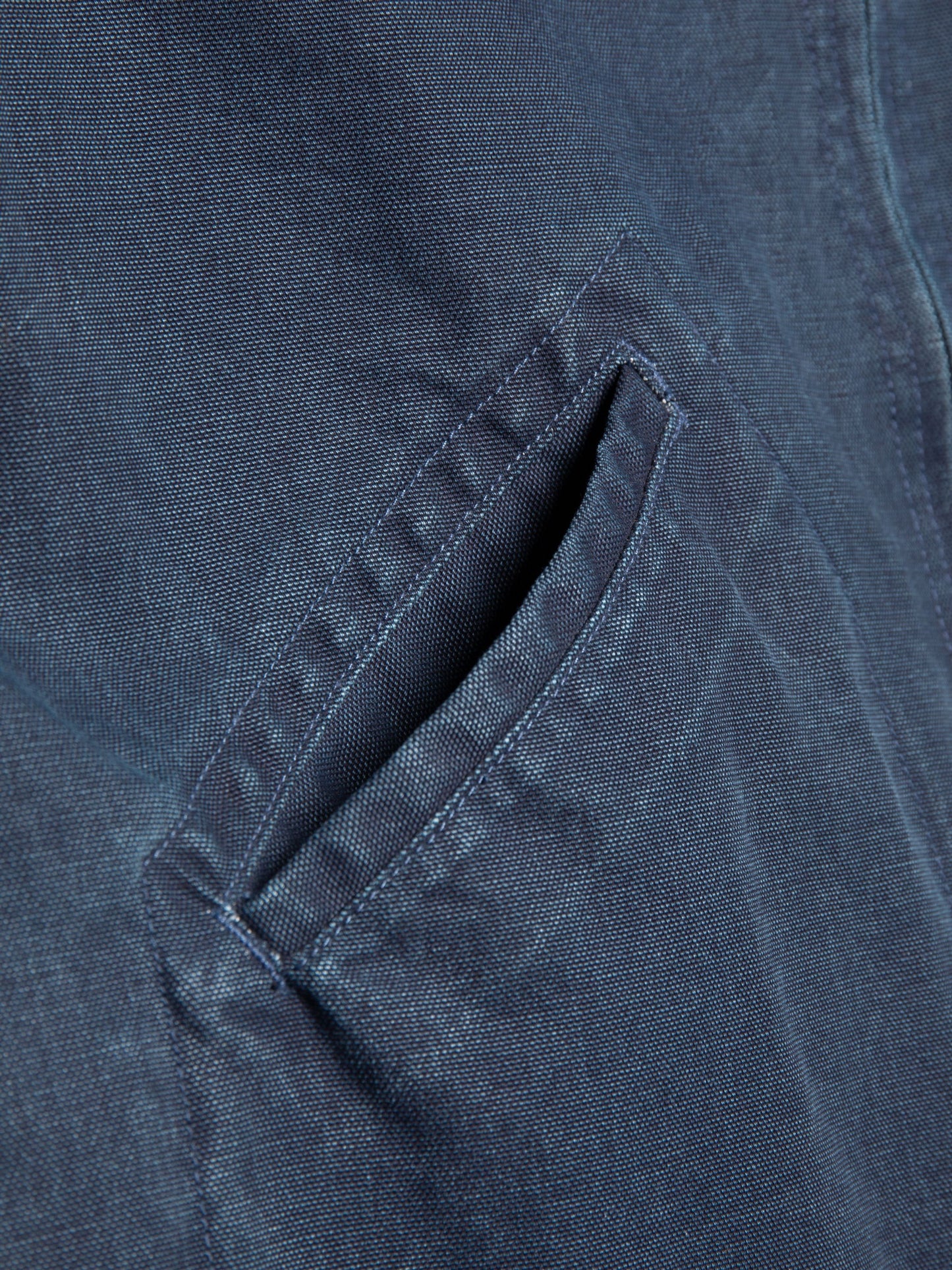 Veste en coton bio | denim bleu "blake zip jacket canvas - blue"