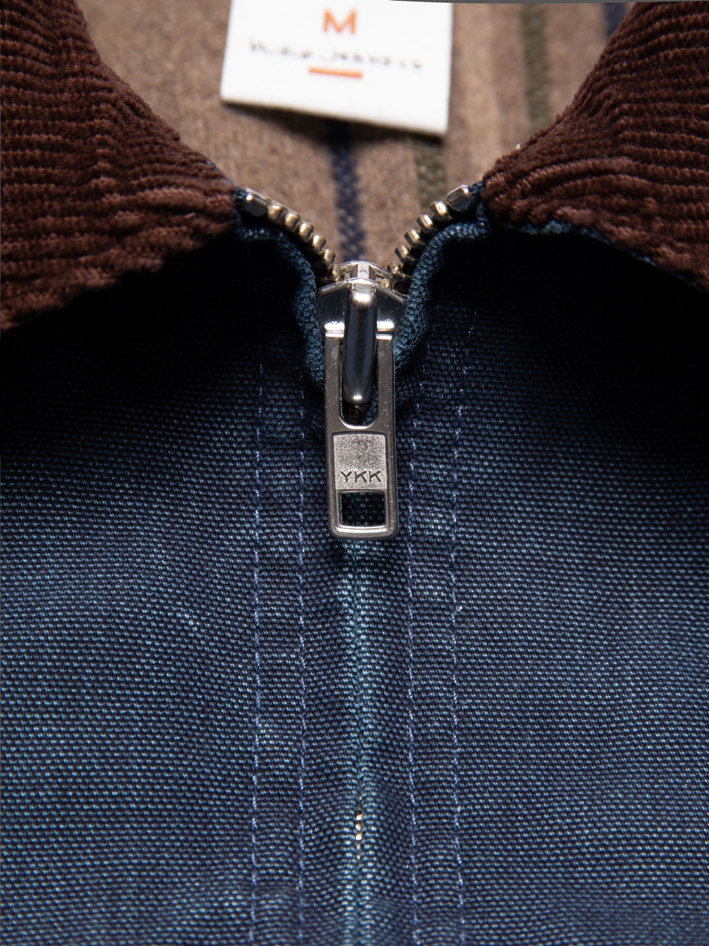 Veste en coton bio | denim bleu "blake zip jacket canvas - blue"