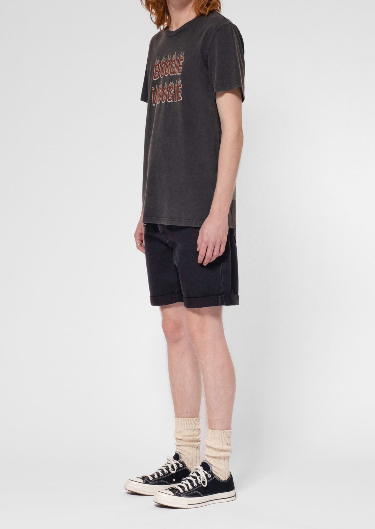 Short jean en coton bio | noir "josh denim shorts aged black"