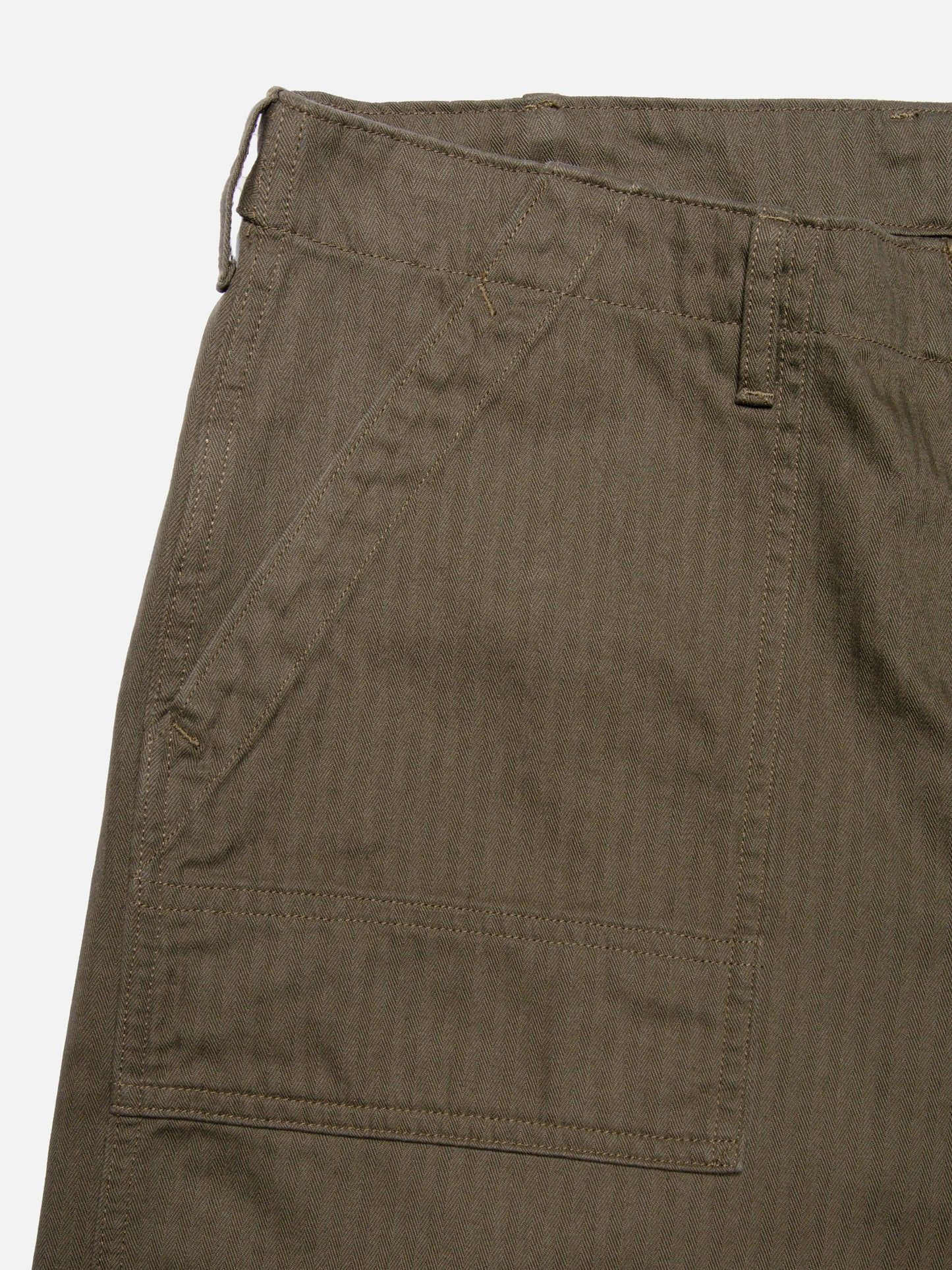 Pantalon ample twill chevrons en coton bio | kaki "tuff tony fatigue pants olive"