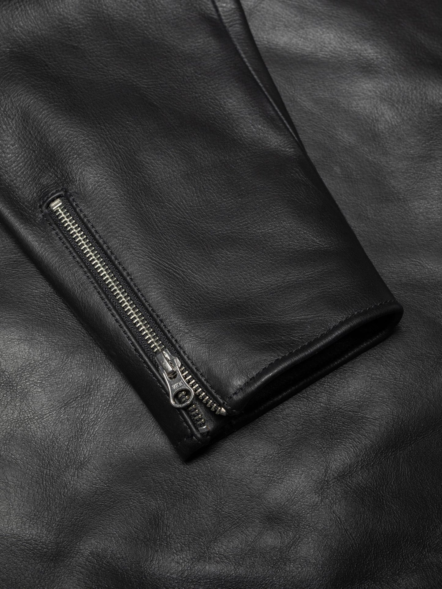 Blouson en cuir tannage semi végétal | noir "eddy rider leather jacket - black"