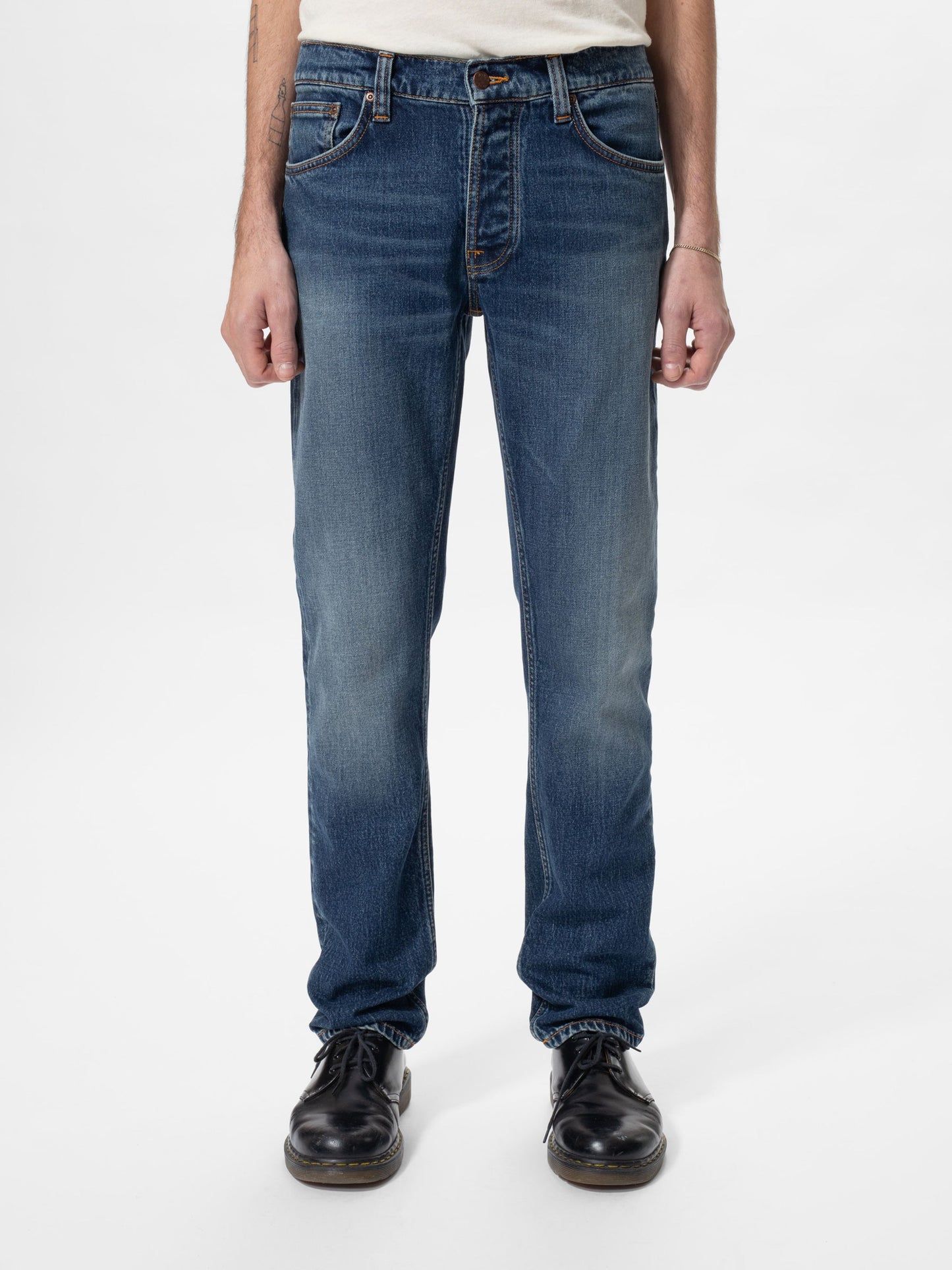 Jean slim en coton biologique | bleu "solid ollie wild blue - wild blue"