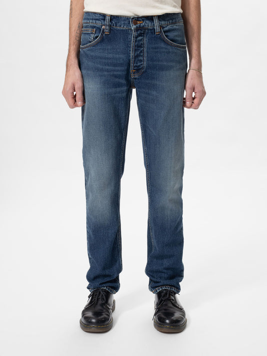 Jean slim en coton biologique | bleu "solid ollie wild blue - wild blue"