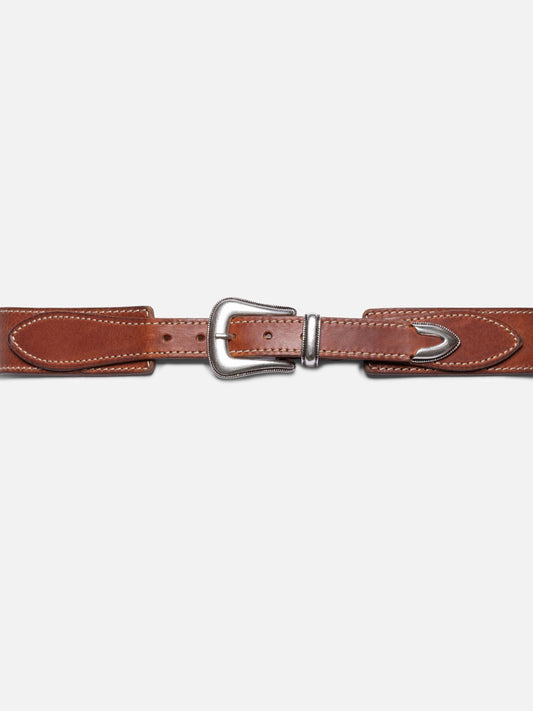 Ceinture en cuir tannage végétal | camel "Western ranch belt - toffee brown"