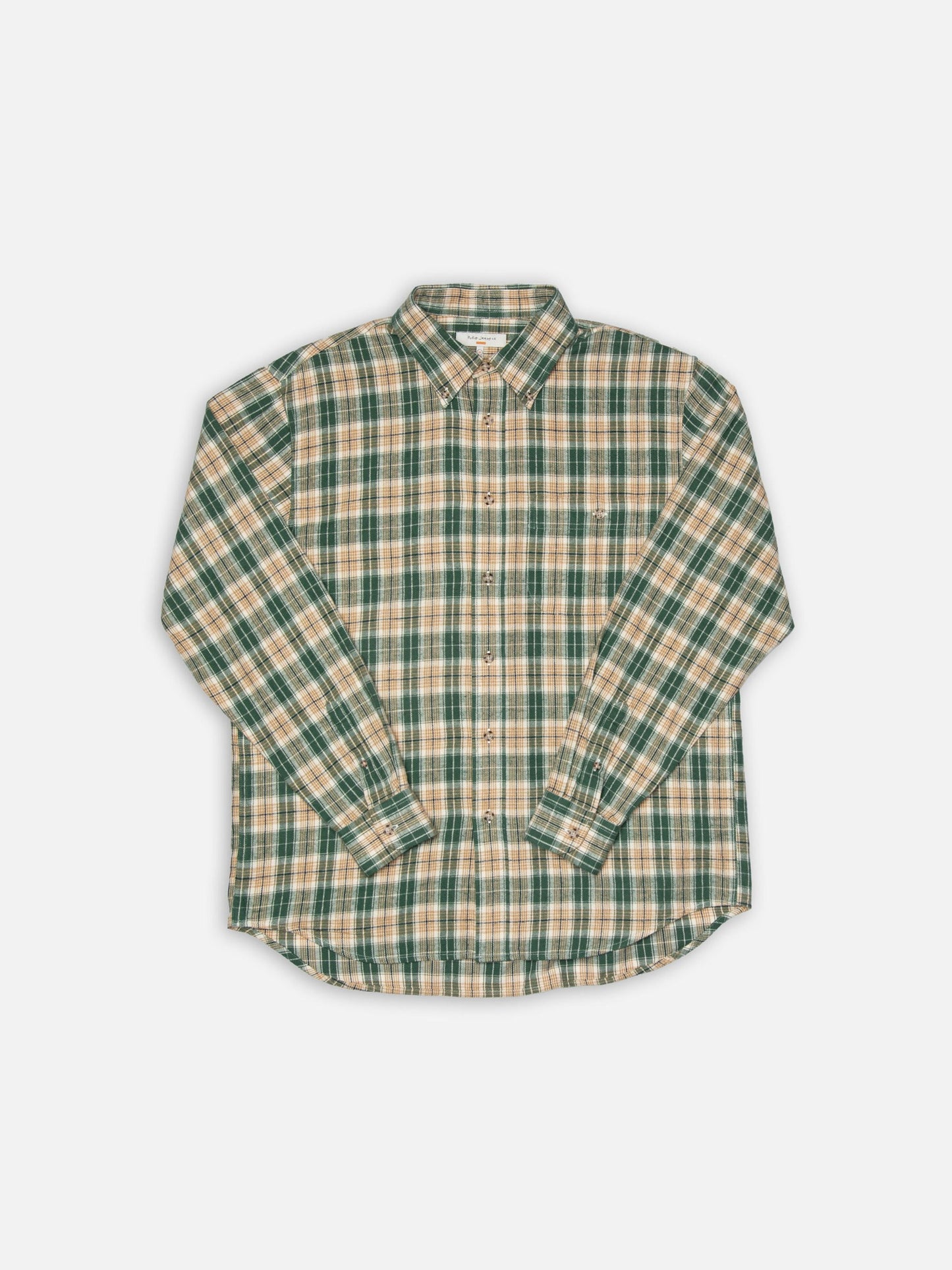 Chemise en coton biologique et lin | vert "julian farmers check shirt - racing green"
