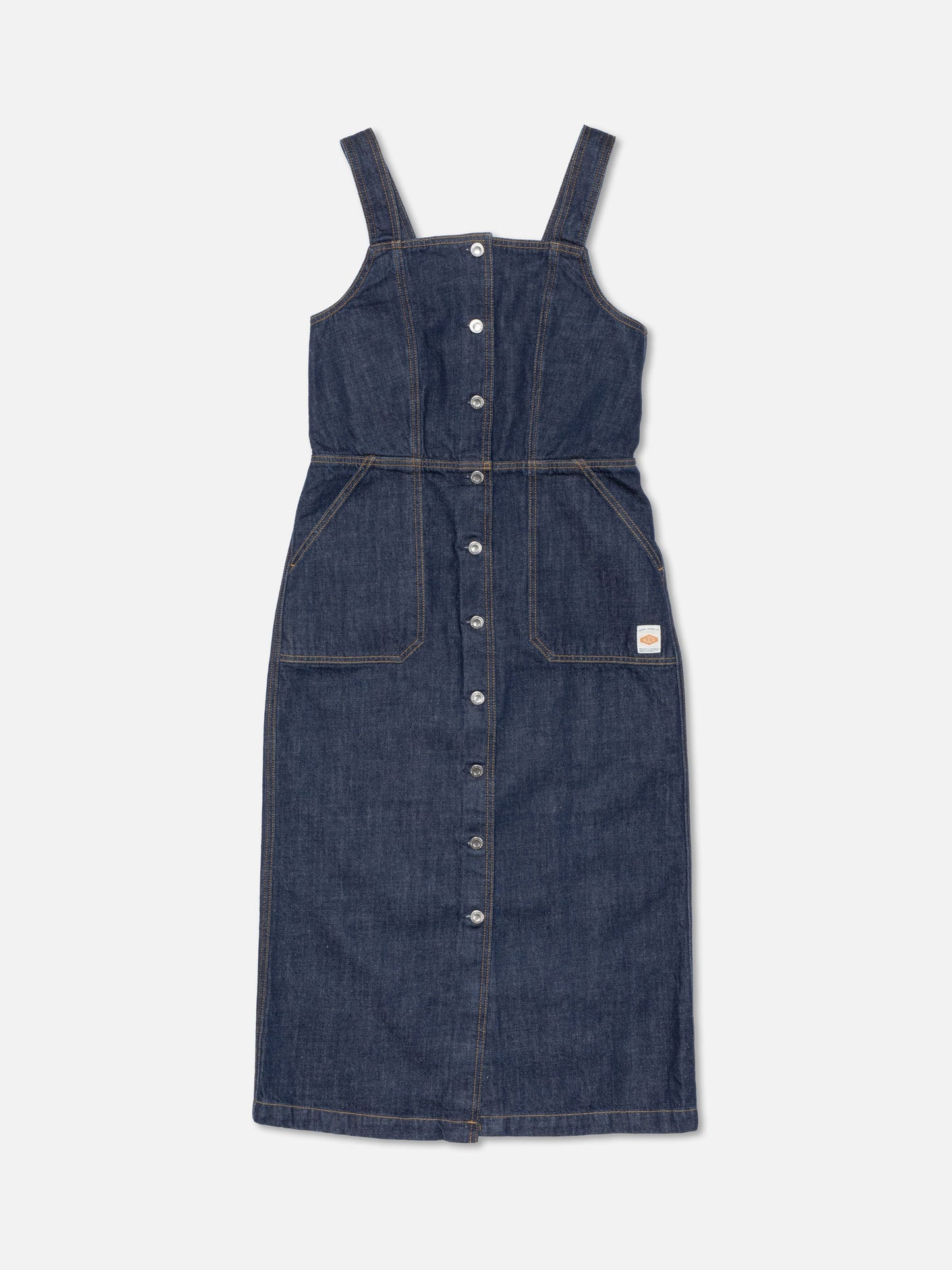 Robe en coton biologique | bleu "mona denim dress 40s redcast - dark blue"
