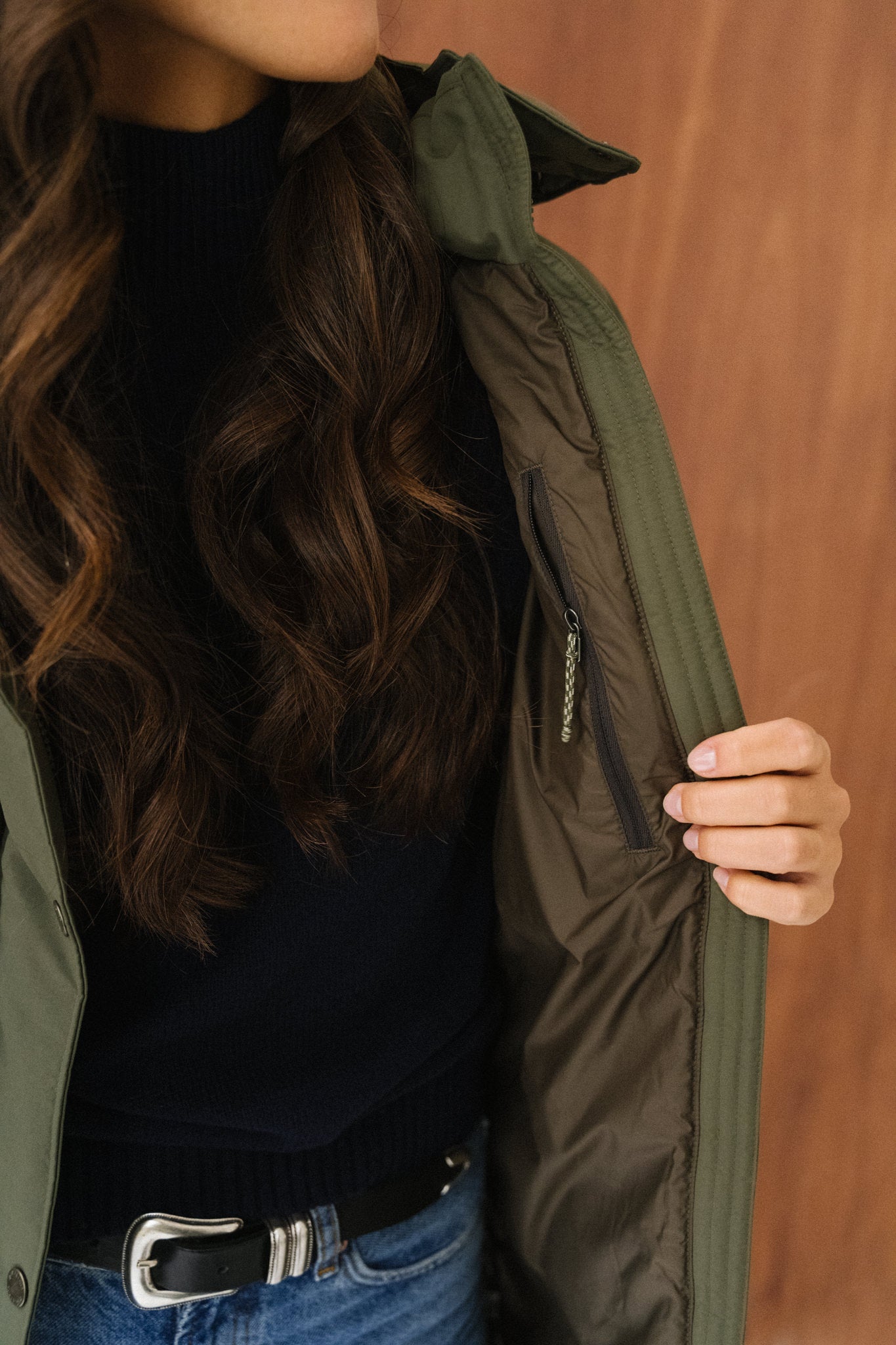 Parka en matières recyclées | kaki "downdrift parka - bsng"