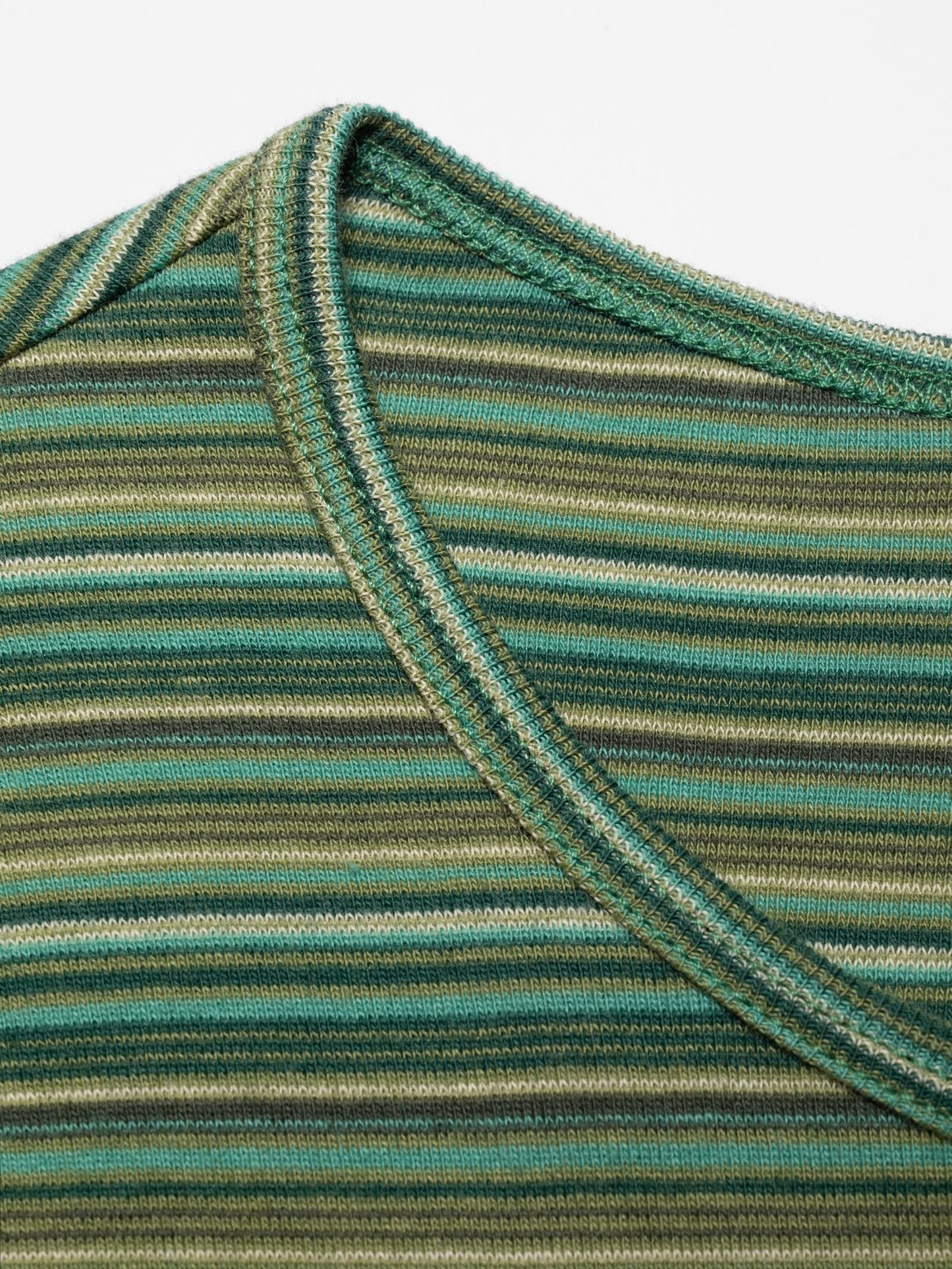 T-shirt en coton bio | vert "jessy ls t-shirt striped rib - multi"
