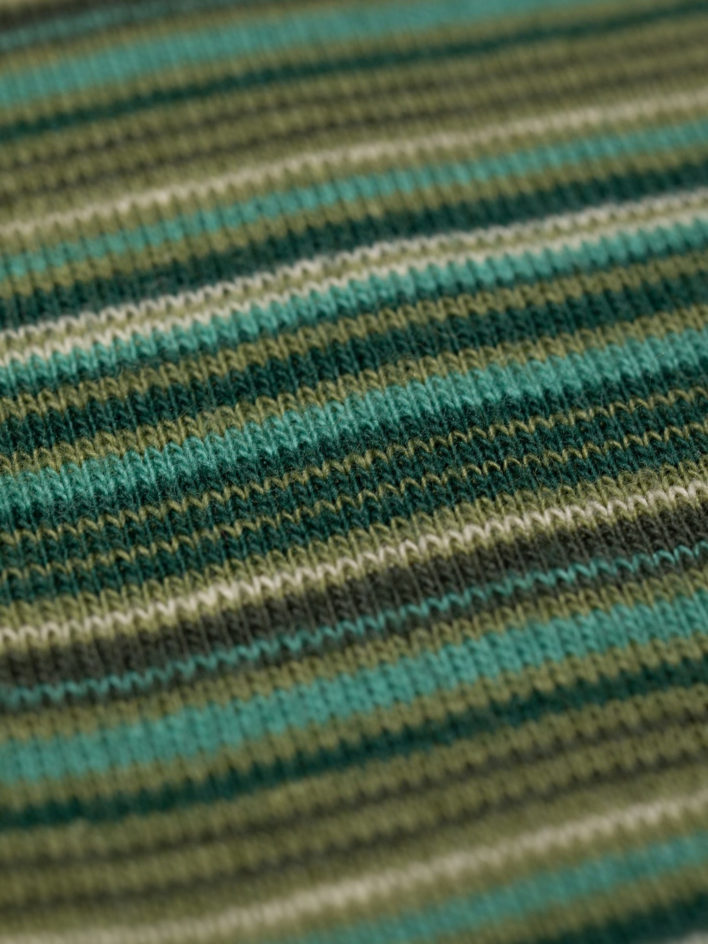 T-shirt en coton bio | vert "jessy ls t-shirt striped rib - multi"