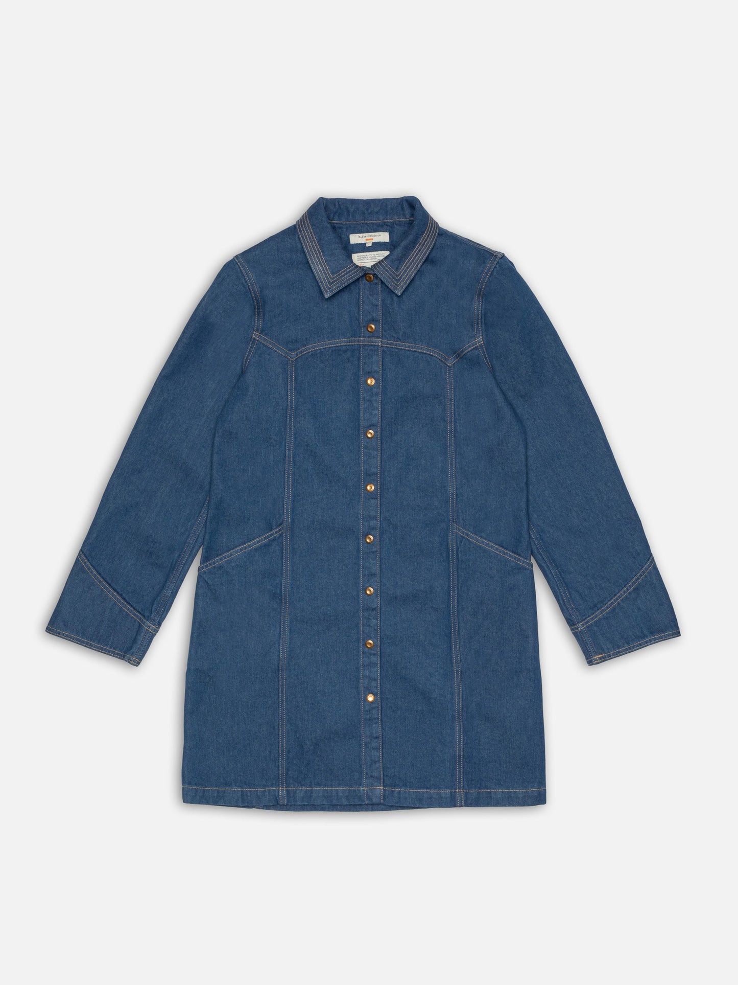 Robe denim en coton biologique | bleu "maj western denim dress - blue"