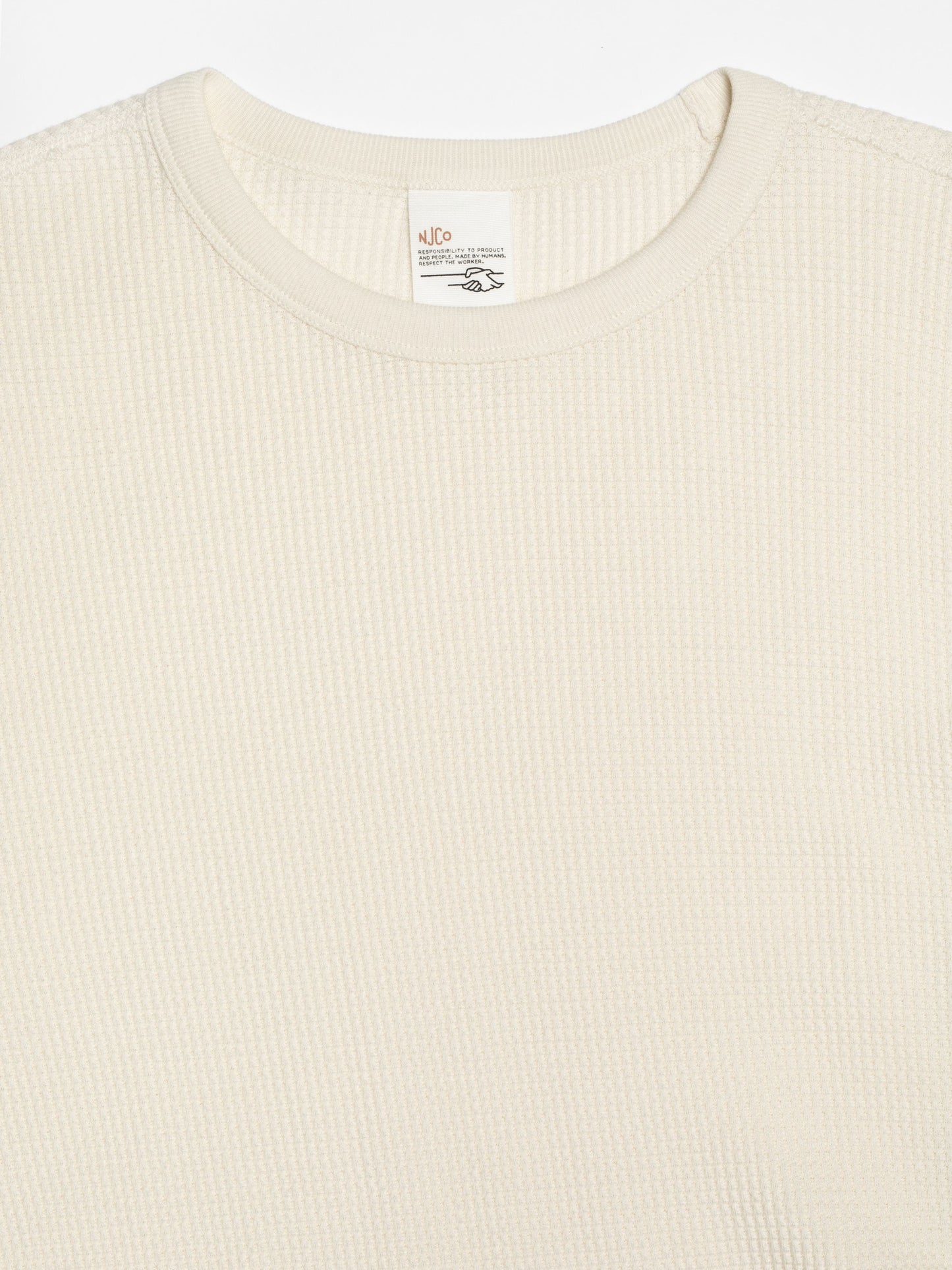 T-shirt à manches longues en coton bio | écru "long sleeve waffle t-shirt"
