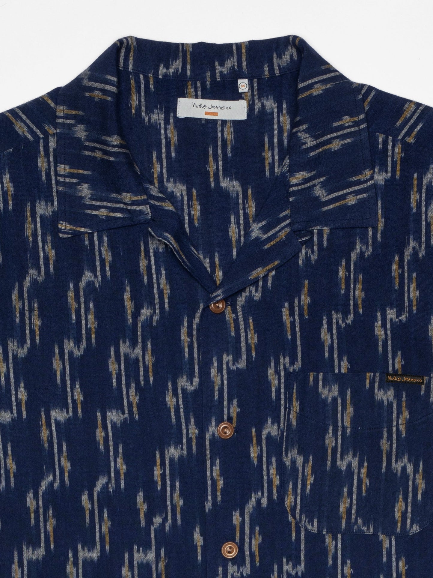 Chemise en coton bio | bleu "Arvid ikat shirt - blueberry"
