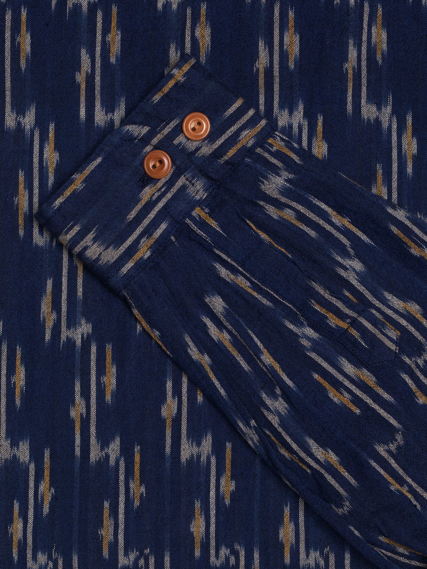 Chemise en coton bio | marine "vincent ikat shirt - blueberry"