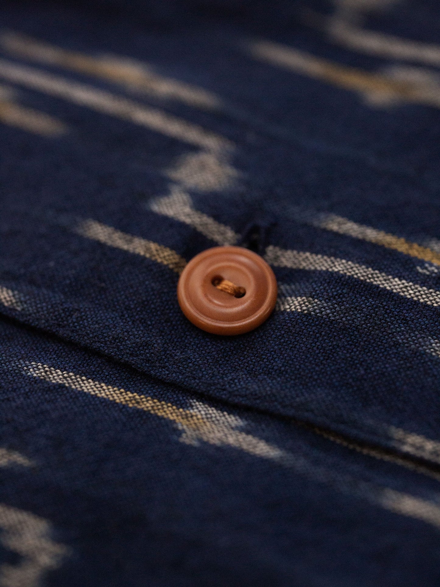 Chemise en coton bio | marine "vincent ikat shirt - blueberry"