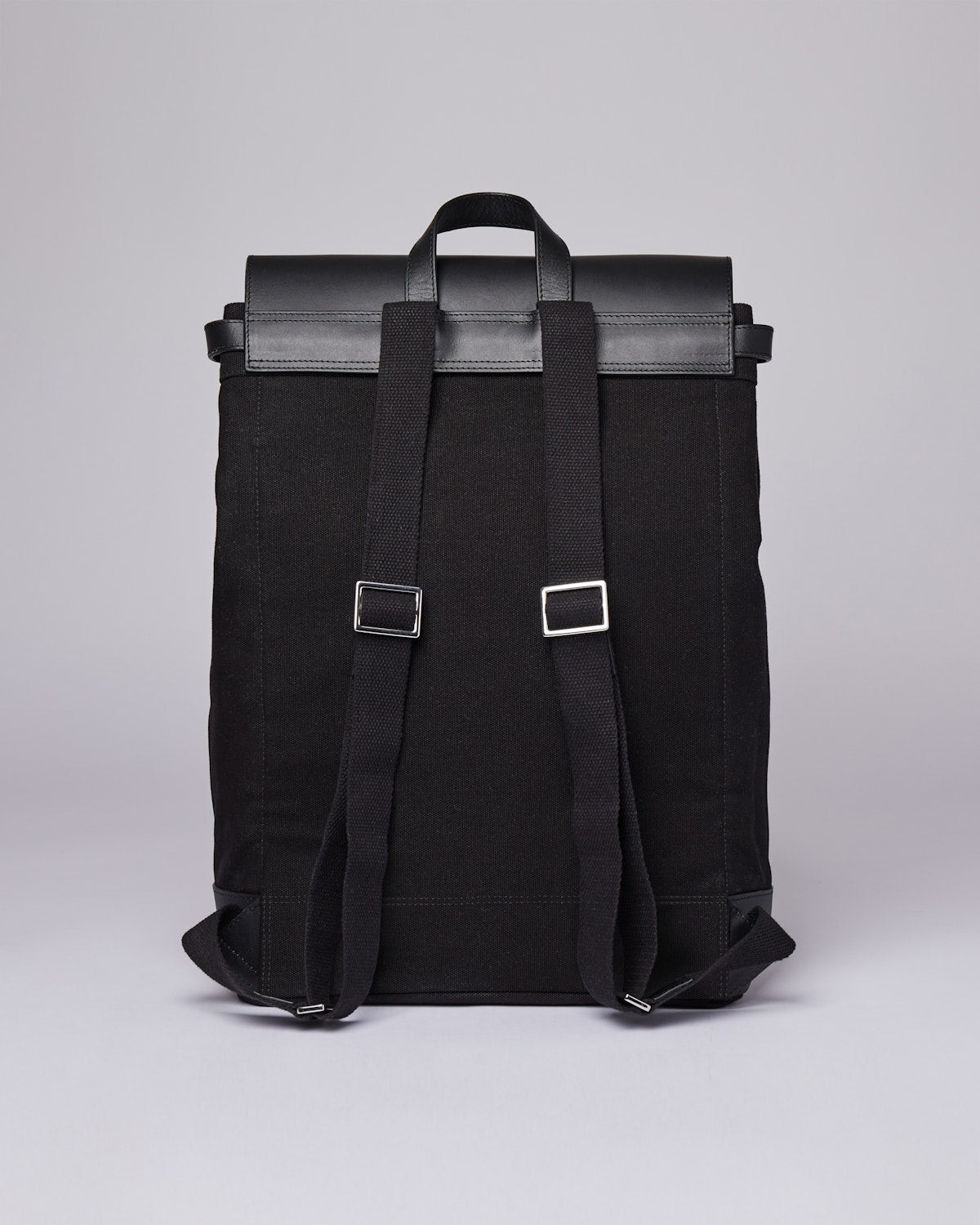 Sac à dos en coton bio | noir "hege black with black leather"