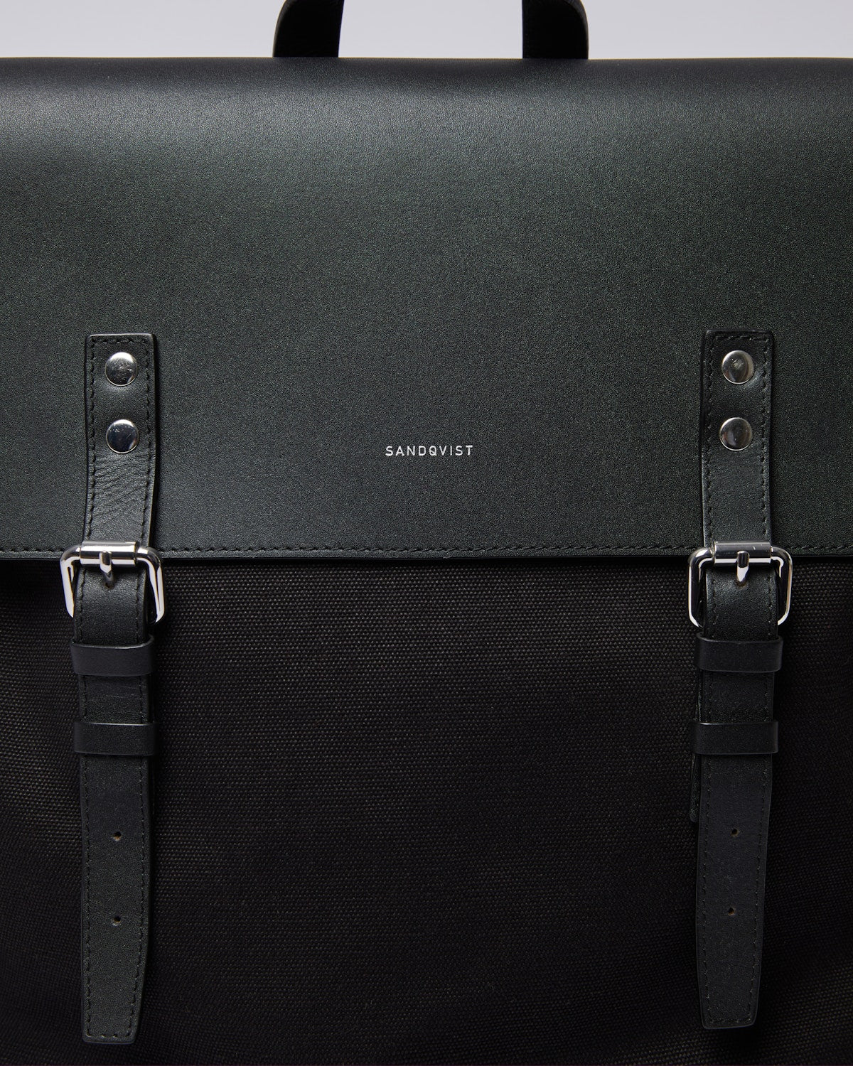 Sac à dos en coton bio | noir "hege black with black leather"