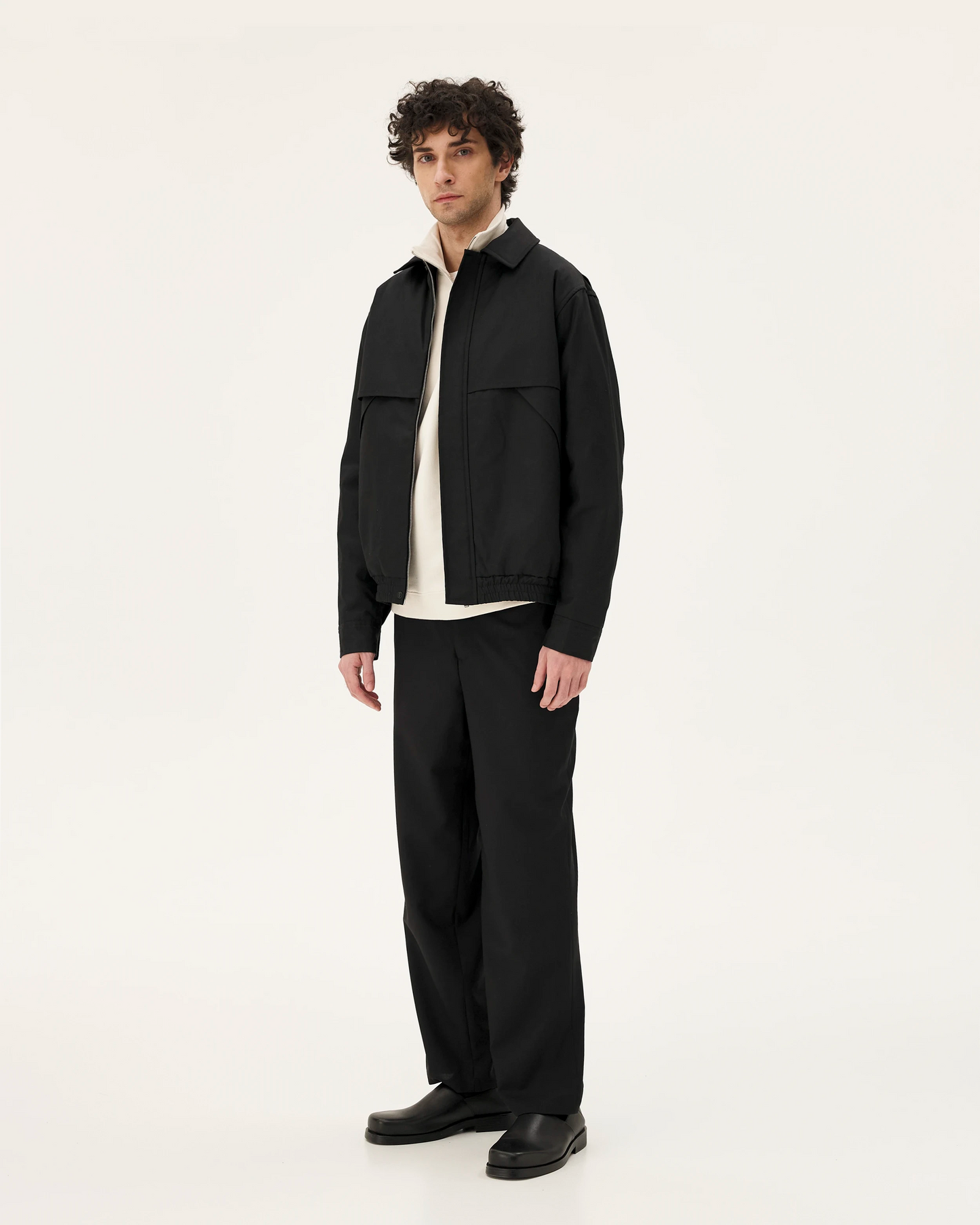 Blouson en coton bio | noir "nevada - padded black"